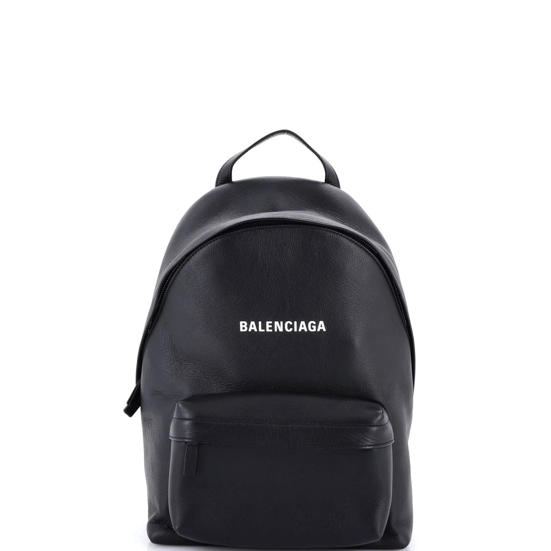 Backpack Leather Everyday Small Balenciaga: Backpack Leather Everyday Small Balenciaga Small Balenciaga Leather Everyday Backpack in Black. This compact backpack features a sleek black leather exterior with silver hardware, measuring 13"