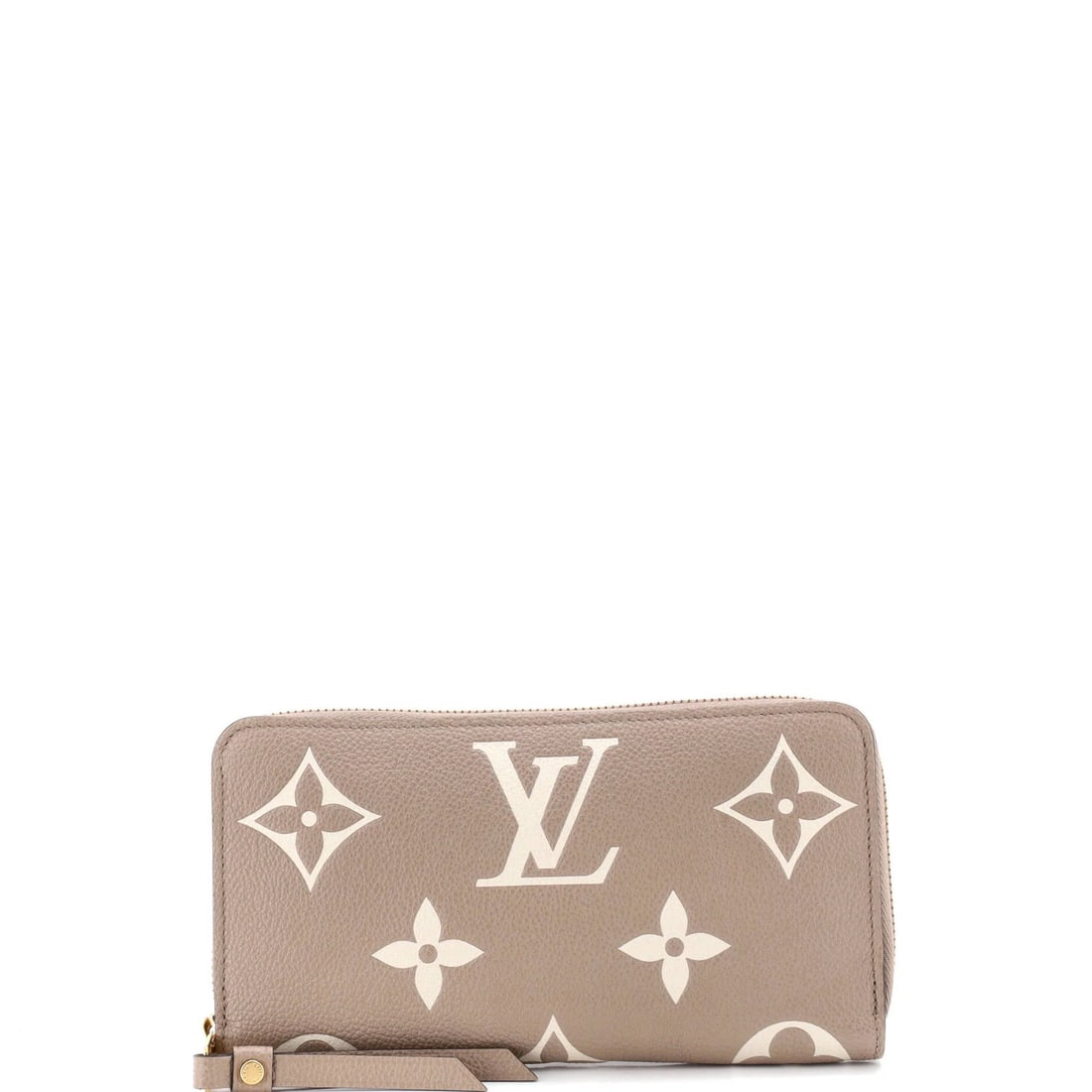 Giant Zippy Wallet Bicolor Monogram Empreinte Louis Vuitton: Giant Zippy Wallet Bicolor Monogram Empreinte Louis Vuitton The Giant Zippy Wallet Bicolor Monogram Empreinte Louis Vuitton boasts a striking bicolor design, featuring neutral exterior and interior co