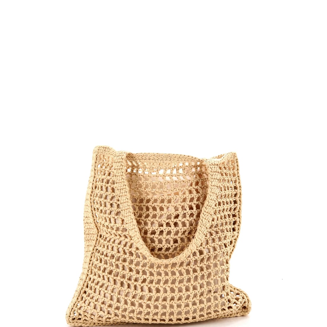 Logo Open Prada Tote Raffia Triangle - 3