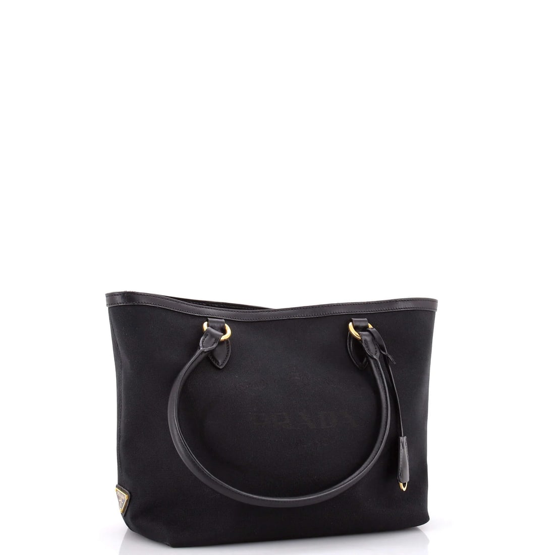 Canvas tote open small Prada logo - 2