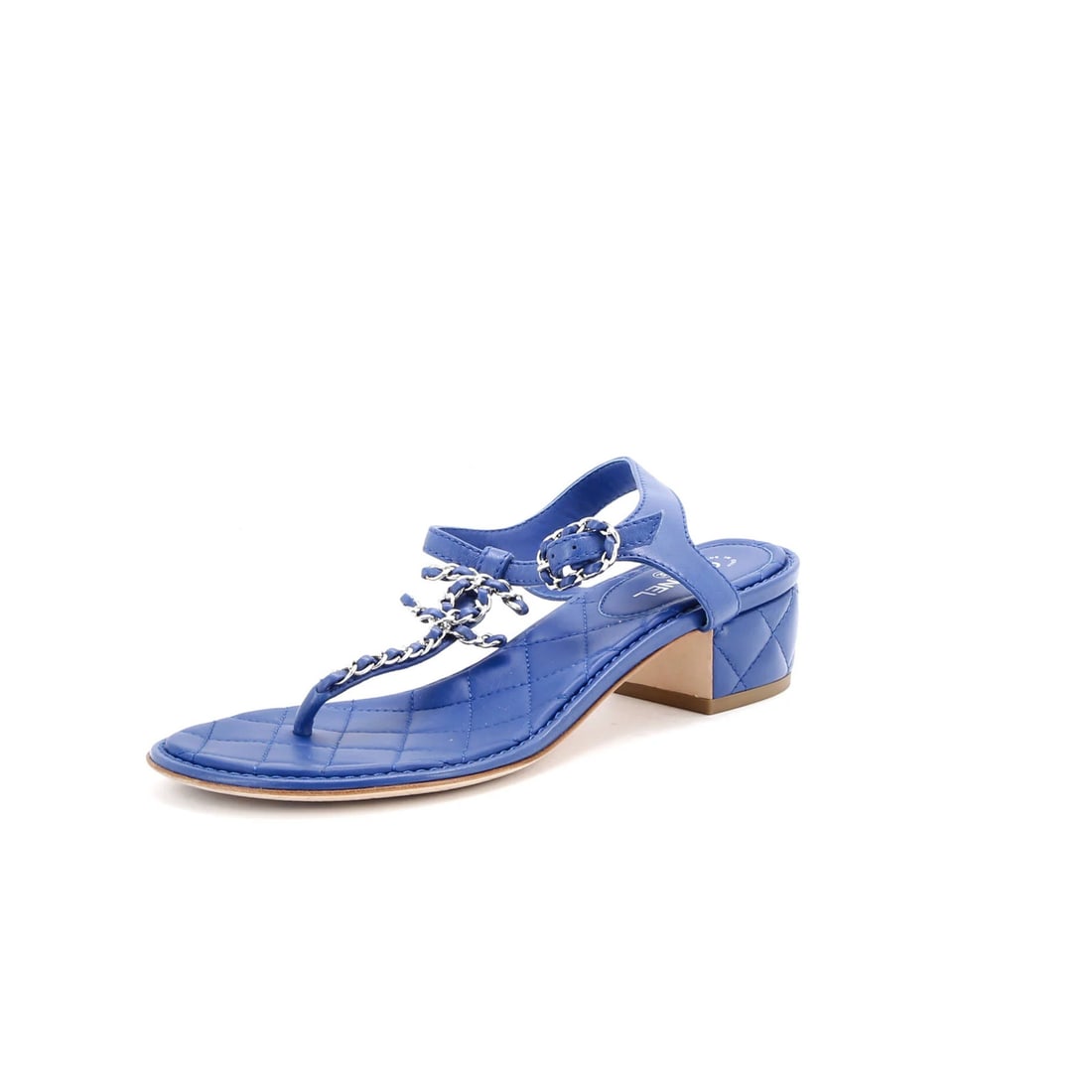 Quilted Leather CC Women's Chanel Sandals T Strap (1 of 5)
