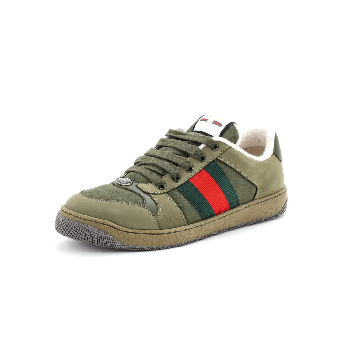 Men's Leather Sneakers Mac80 With Gucci Fabric: Men's Leather Sneakers Mac80 With Gucci Fabric Men's Leather Sneakers Mac80 With Gucci Fabric - Great Condition. This pair of Men's MAC80 Sneakers features a unique combination of leather and fabric,