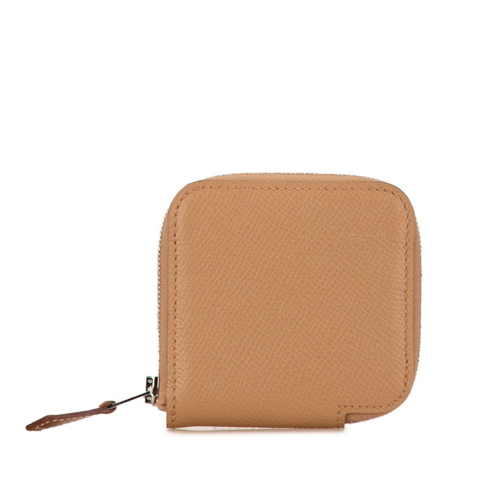 Hermes Coin Purse/ Coin Case Epsom Leather: Hermes Coin Purse/ Coin Case Epsom Leather Epsom leather coin purse in Etoupe gray, with clean lines and subtle design. This compact case measures 8.5cm x 8cm x 1.5cm and comes in a sturdy box for