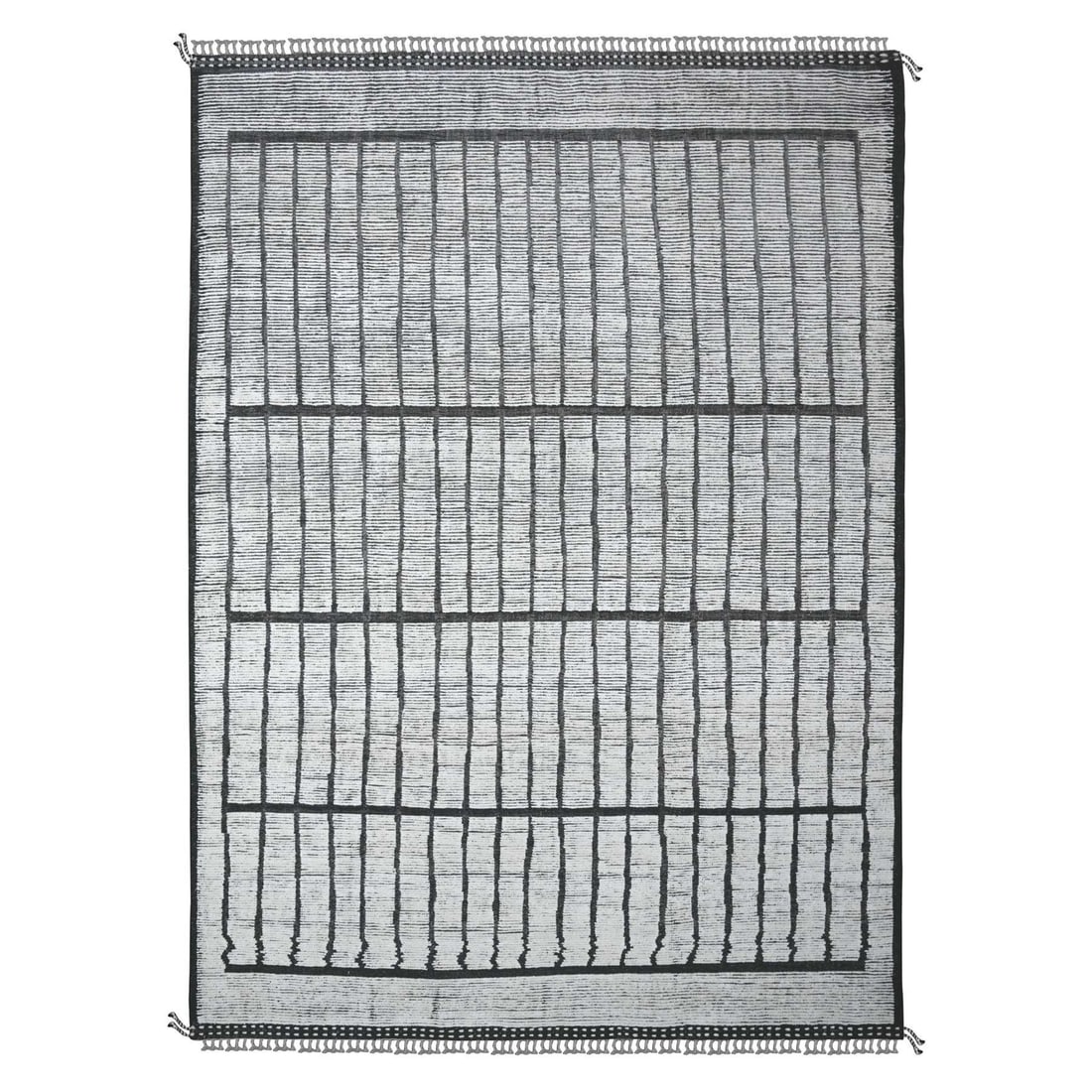 10'x14' Ivory Hand Knotted Moroccan Weave Segment Design Oriental Rug: 10'x14' Ivory Hand Knotted Moroccan Weave Segment Design Oriental Rug The 10'x14' Ivory Hand Knotted Moroccan Weave Segment Design Oriental Rug boasts an elegant ivory color and intricate wool design,