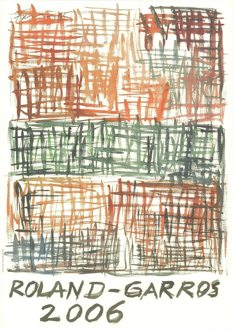 FOR ROLAND GUNTHER GARROS FRENCH OPEN MULTIC 31.5" X 22.5" 2006 ABSTRACT POSTER (1 of 4)