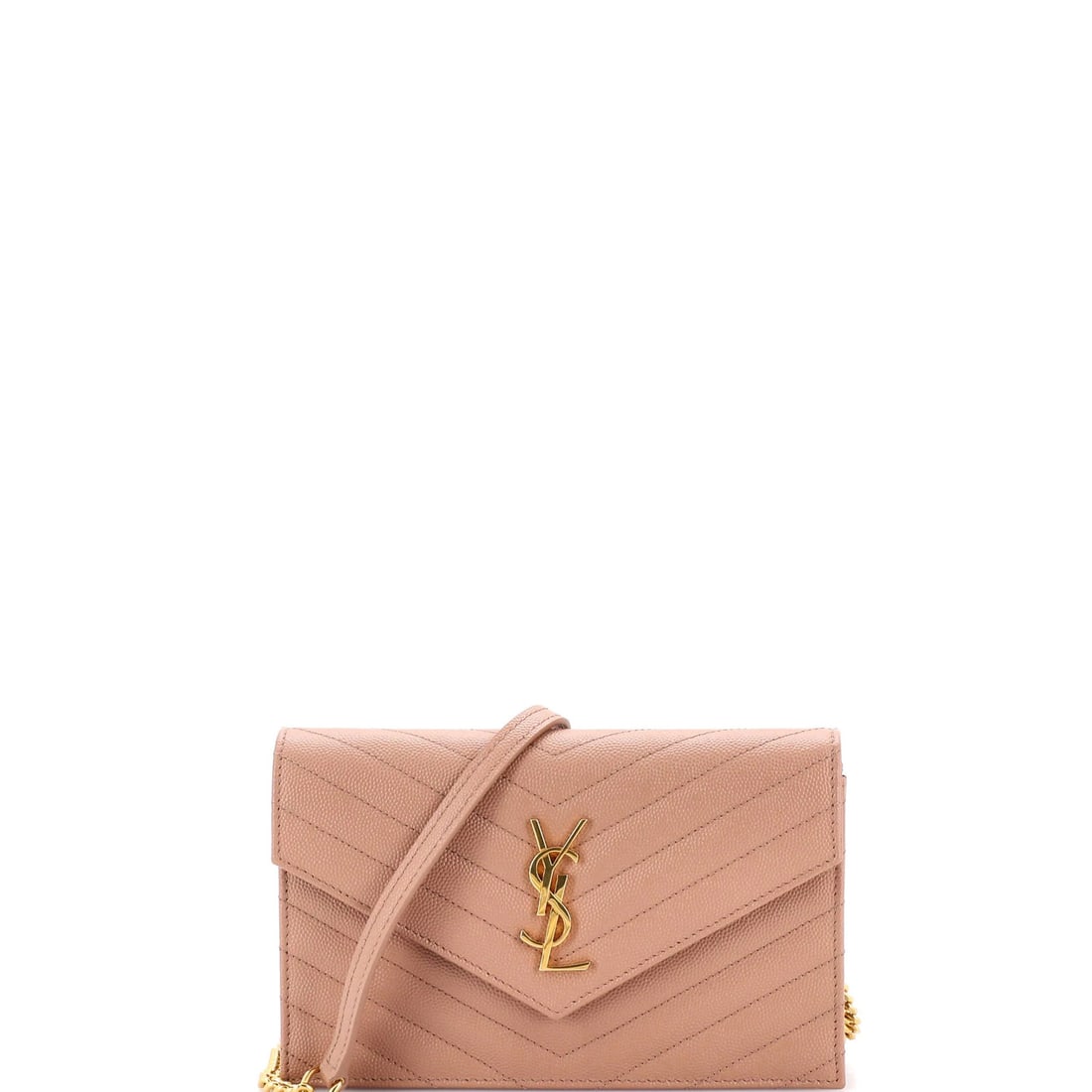Matelasse Leather Chevron Small Classic Saint Laurent on Chain Wallet (1 of 5)