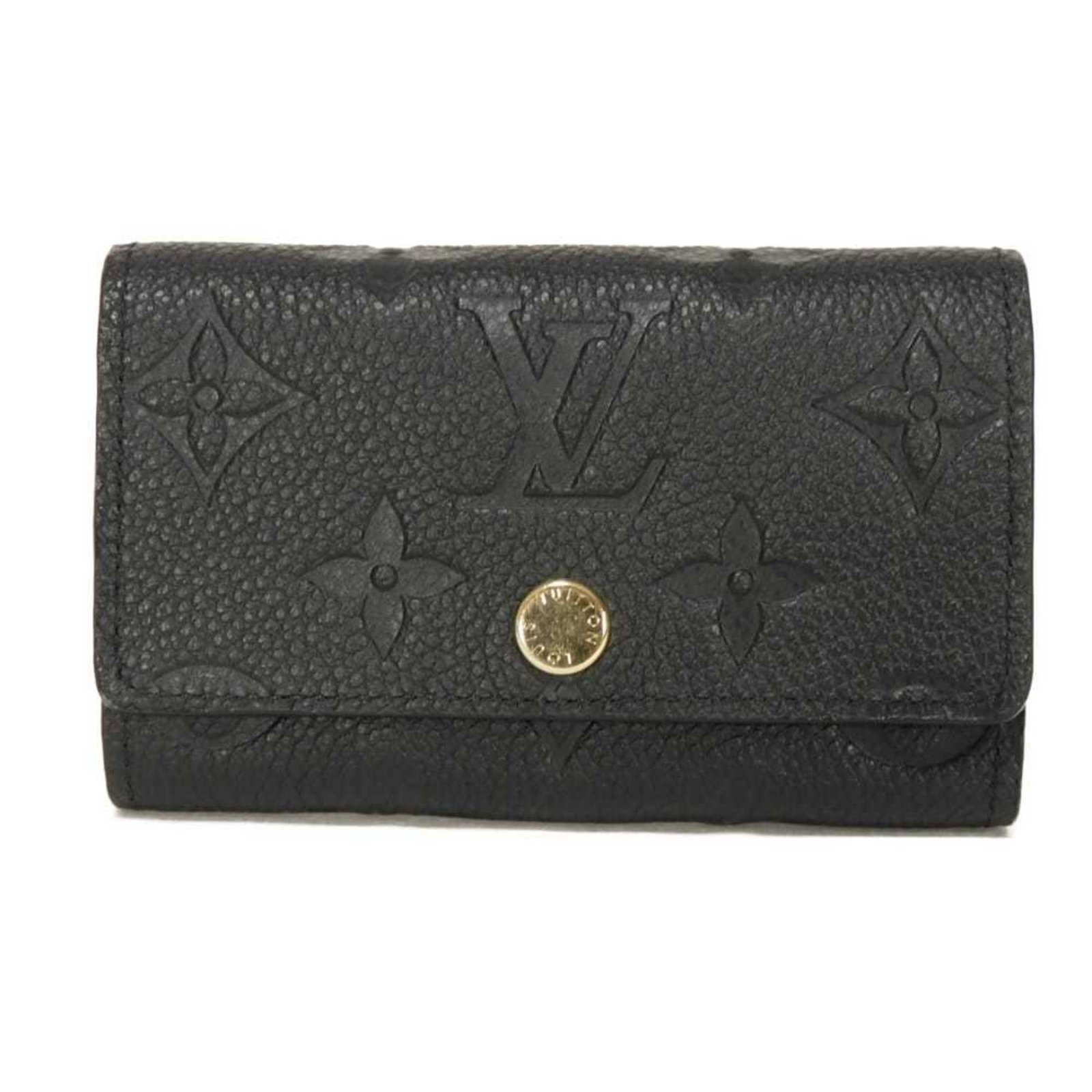 Louis Vuitton Keycase Monogram Empreinte Leather: Louis Vuitton Keycase Monogram Empreinte Leather Black Monogram Empreinte Leather Keycase from Louis Vuitton. Made with iconic Monogram Empreinte leather, this compact keycase measures 6.5cm x 10.5cm 