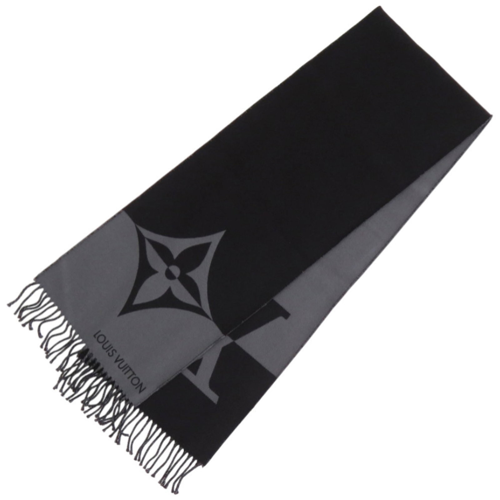Shawl Wool Cashmere Louis Vuitton: Shawl Wool Cashmere Louis Vuitton Shawl made from wool and cashmere, part of the Louis Vuitton collection. Measuring 1.87m x 31cm in length and width, it features a black color option. The item bears 