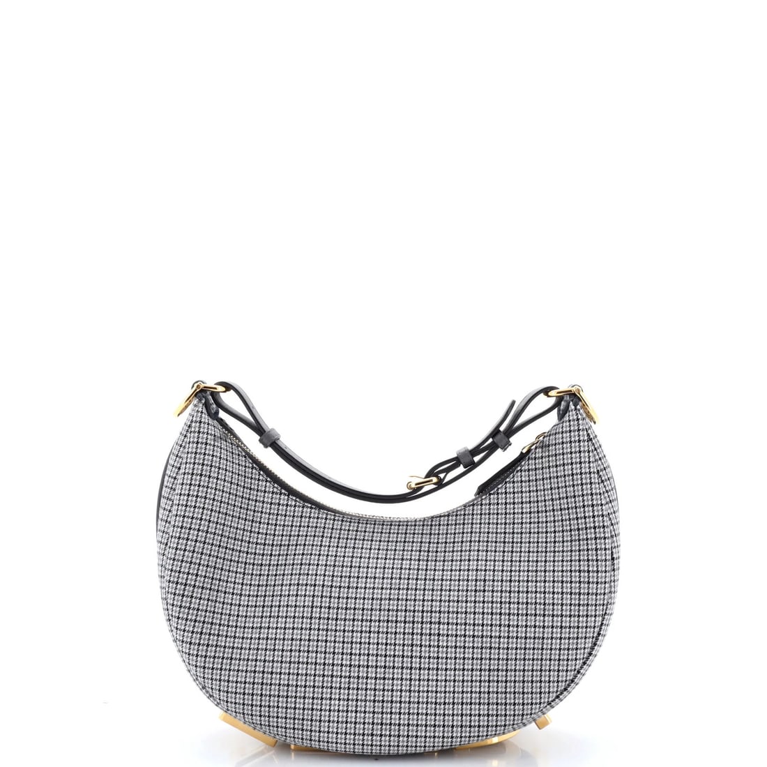 Fendi Fendigraphy bag in small houndstooth wool.: Fendi Fendigraphy bag in small houndstooth wool. Small Fendi Fendigraphy bag in houndstooth wool, featuring a classic hobos style with minor creases on the exterior and handles. The interior boasts