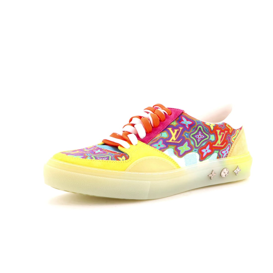 Monogram Psychedelic Limited Edition Ollie LV Sneakers Men's: Monogram Psychedelic Limited Edition Ollie LV Sneakers Men's Canvas and Leather Monogram Psychedelic Ollie Sneakers from Louis Vuitton, featuring a vibrant multicolor print on the upper with sleek