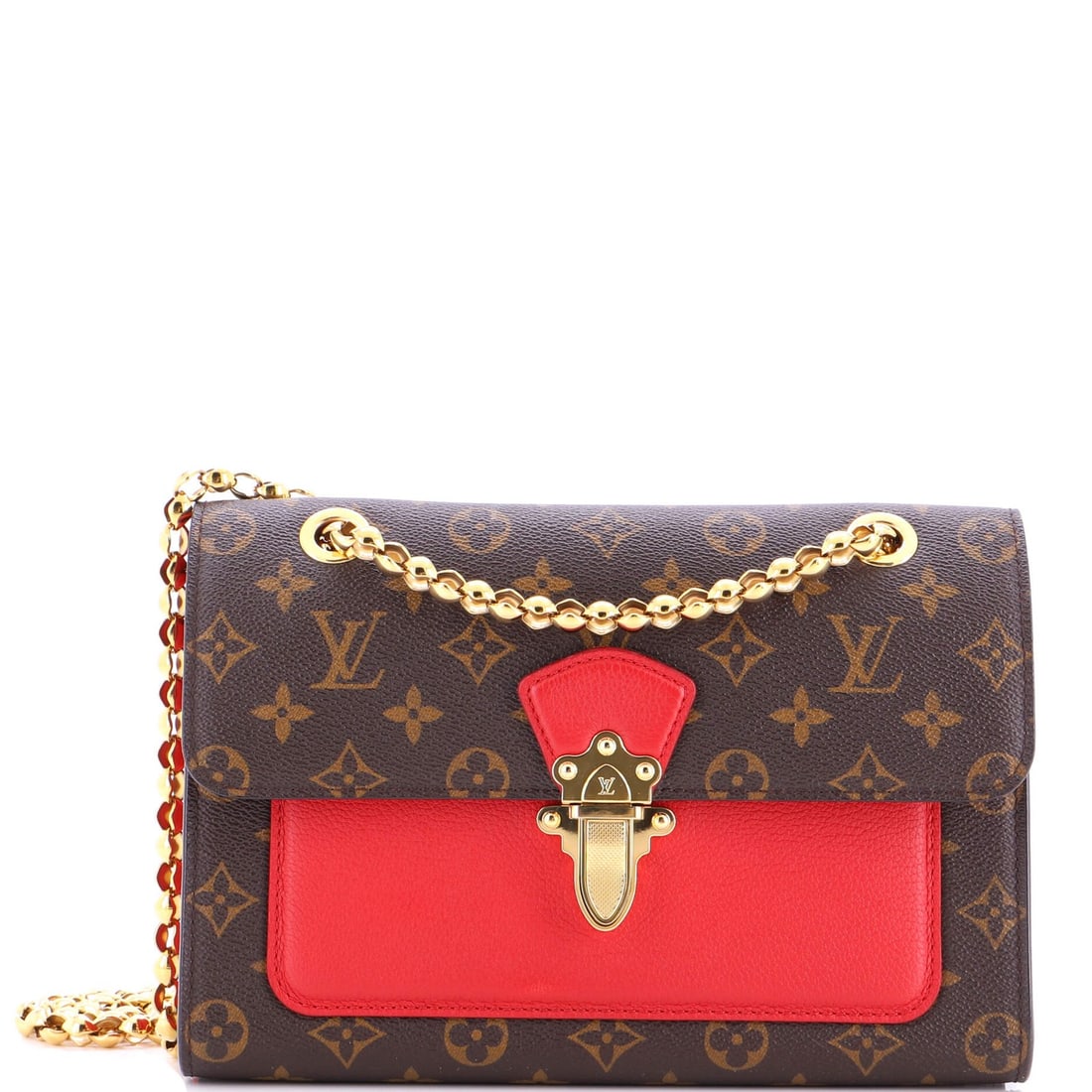 Canvas leather monogram handbag victoire louis vuitton: Canvas leather monogram handbag victoire louis vuitton Canvas leather monogram handbag in brown, featuring the iconic Victoire style with a mix of canvas and leather exterior. The bag boasts a