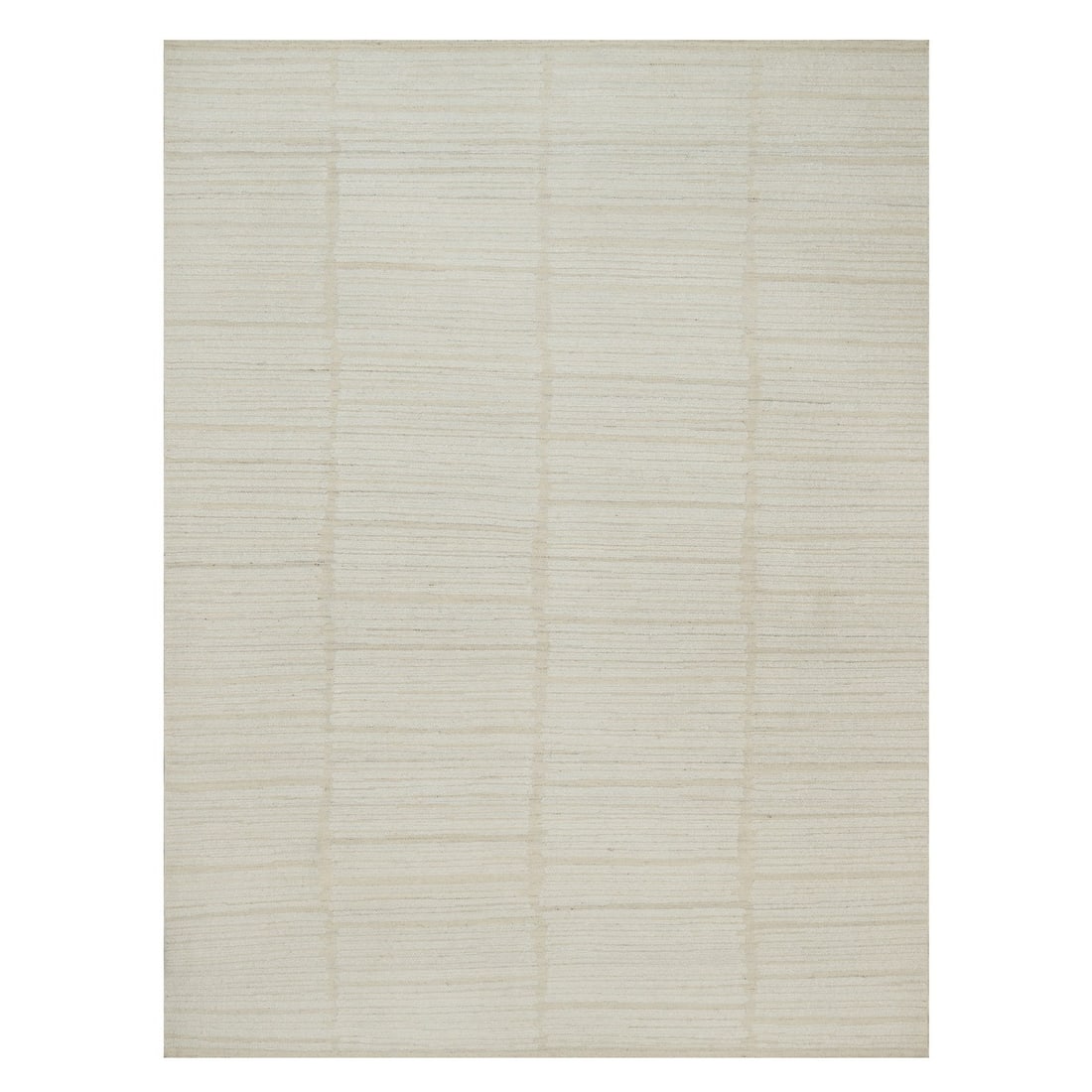 9'x12' Ivory Flat Weave with Pile Undyed Natural Wool Hand Woven Rug: 9'x12' Ivory Flat Weave with Pile Undyed Natural Wool Hand Woven Rug The Ivory Flat Weave with Pile Undyed Natural Wool Hand Woven Rug boasts a striking geometric design, characteristic of Oriental