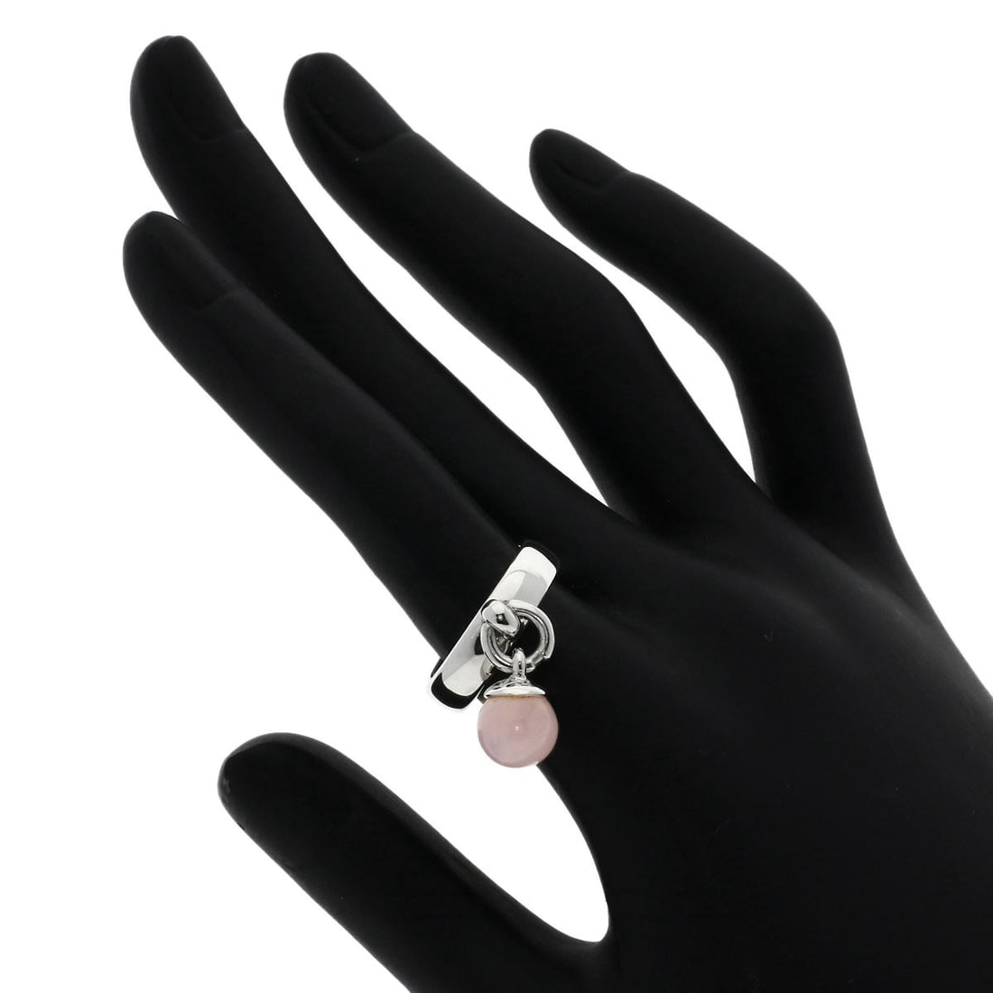 Tiffany Co Ball Rose Silver Quartz Dunkle Ring - 7