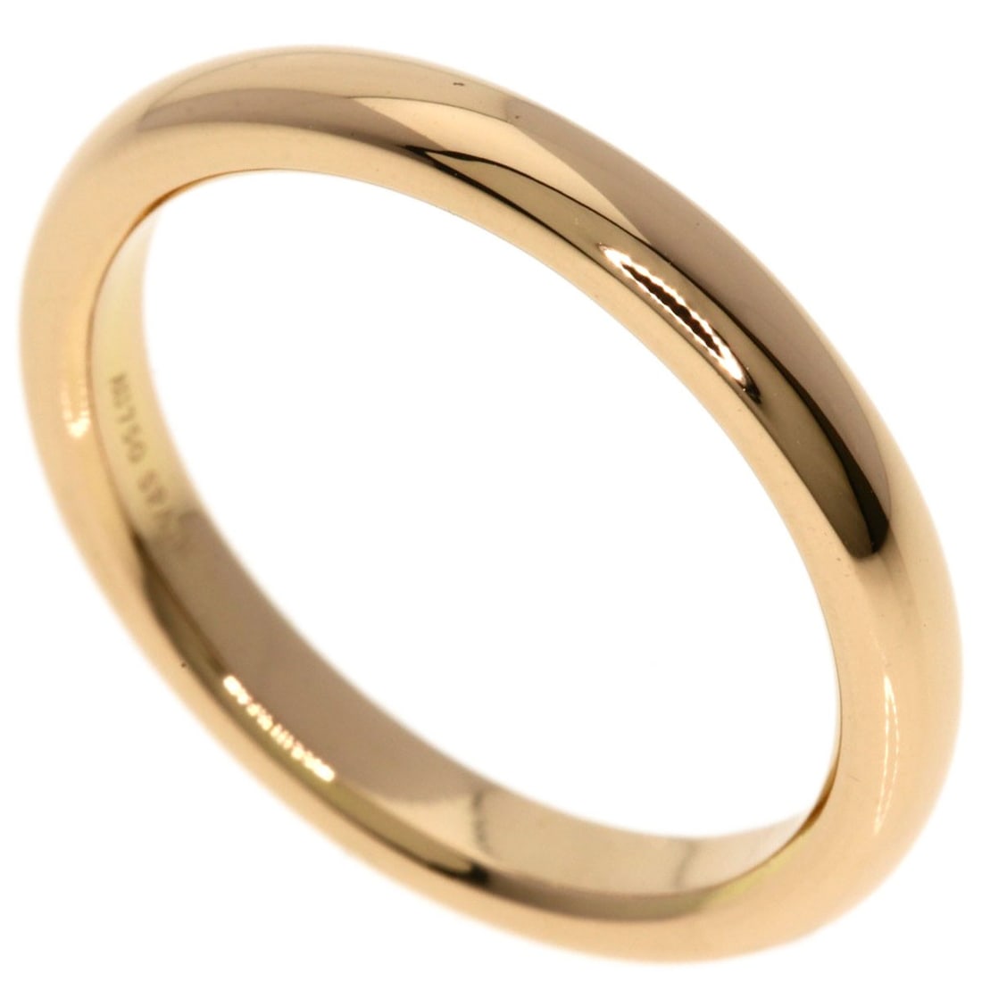 Pink Gold K18 Wedding Ring Tiffany Co: Pink Gold K18 Wedding Ring Tiffany Co Pink Gold K18 Wedding Ring from Tiffany Co. is a stunning piece featuring 18k pink gold construction, with no main stone present. The ring's elegant design showca