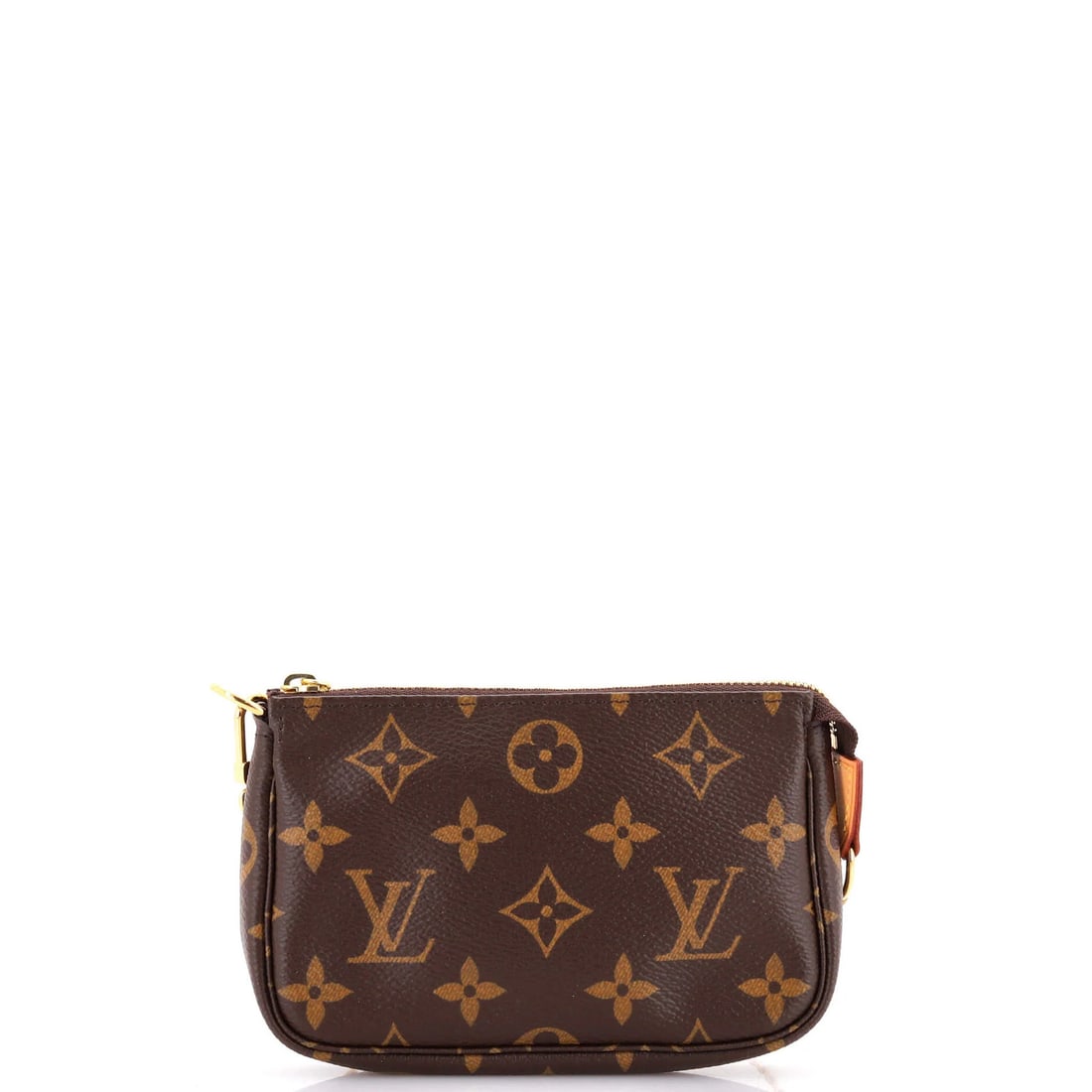 Louis Vuitton Pochette Accessoires Monogram Canvas Mini: Louis Vuitton Pochette Accessoires Monogram Canvas Mini Brown Louis Vuitton Pochette Accessoires Monogram Canvas Mini clutch features a classic design with heavy discoloration throughout, scuffs, and