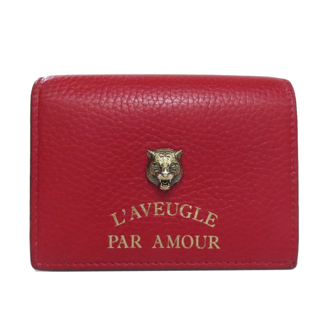Animalie Calf Bifold Wallet Gucci 453169 With Coin Pocket: Animalie Calf Bifold Wallet Gucci 453169 With Coin Pocket Red Calf Bifold Wallet with Coin Pocket from GUCCI. This stylish wallet features a bold exterior color and classic bifold design, complete