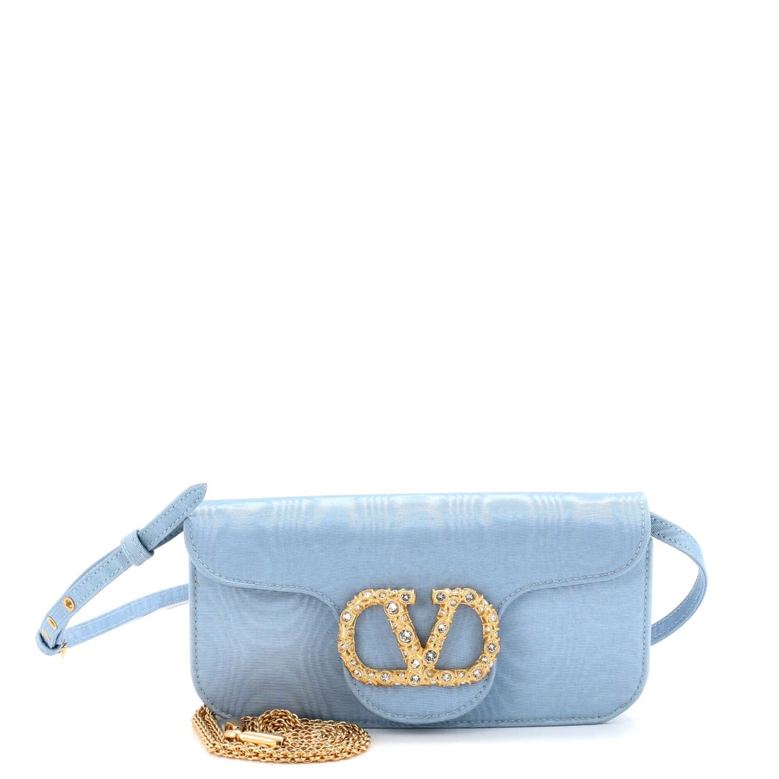 Garavani Valentino VLogo Loco Crystals Flap Shoulder Bag Fabric with (1 of 5)