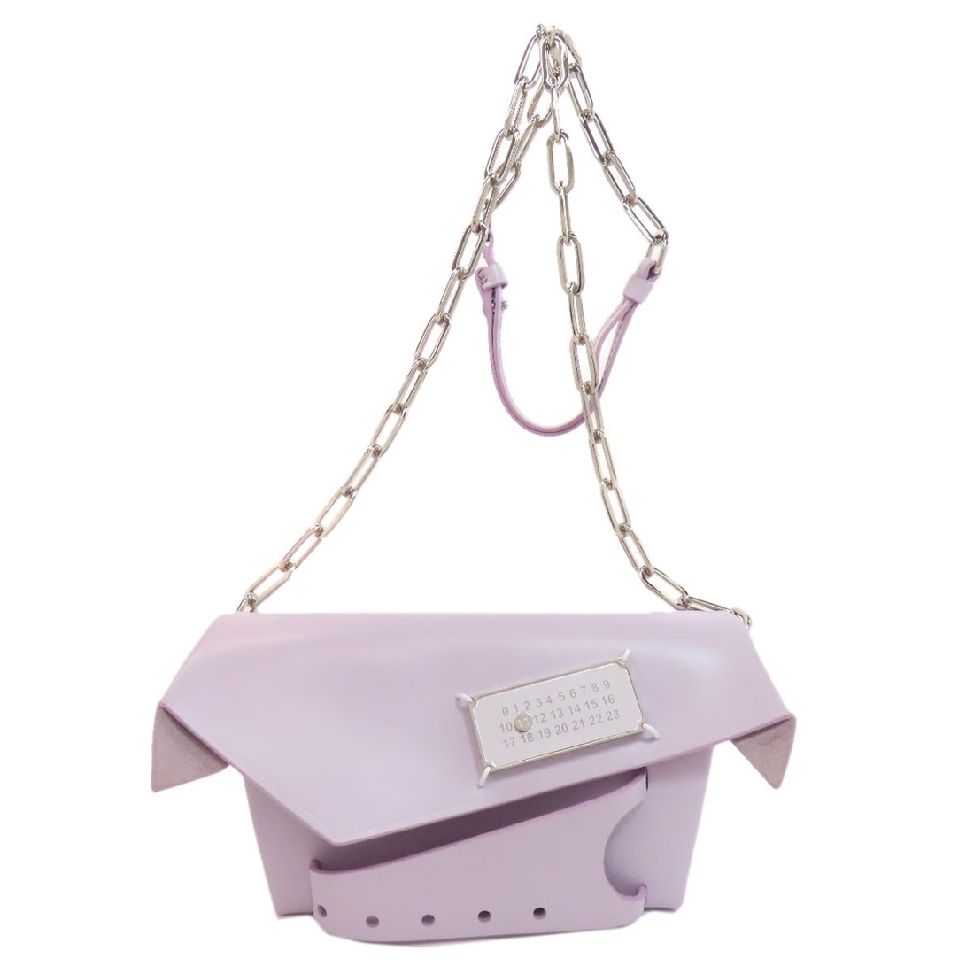Maisonmargiela Snatched Small Shoulder Bag Pvc: Maisonmargiela Snatched Small Shoulder Bag Pvc Purple PVC shoulder bag from Maisonmargiela with a distinctive small size and bold exterior color. The bag's unique material adds a touch of modern style