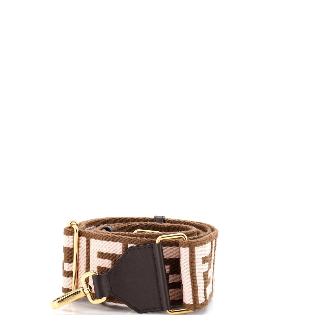 Fendi FF 1974 Strap You Shoulder Strap Zucca Canvas: Fendi FF 1974 Strap You Shoulder Strap Zucca Canvas The Fendi FF 1974 Strap You Shoulder Strap Zucca Canvas features a neutral brown exterior with canvas plain and leather details, complemented by gol