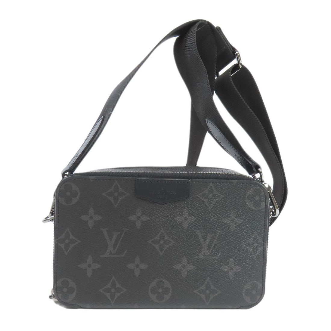 Alpha Wearables Monogram Eclipse Louis Vuitton M81260 Shoulder Bag: Alpha Wearables Monogram Eclipse Louis Vuitton M81260 Shoulder Bag Black Monogram Eclipse Louis Vuitton M81260 Shoulder Bag. This shoulder bag features the iconic Monogram Eclipse pattern in black, a 