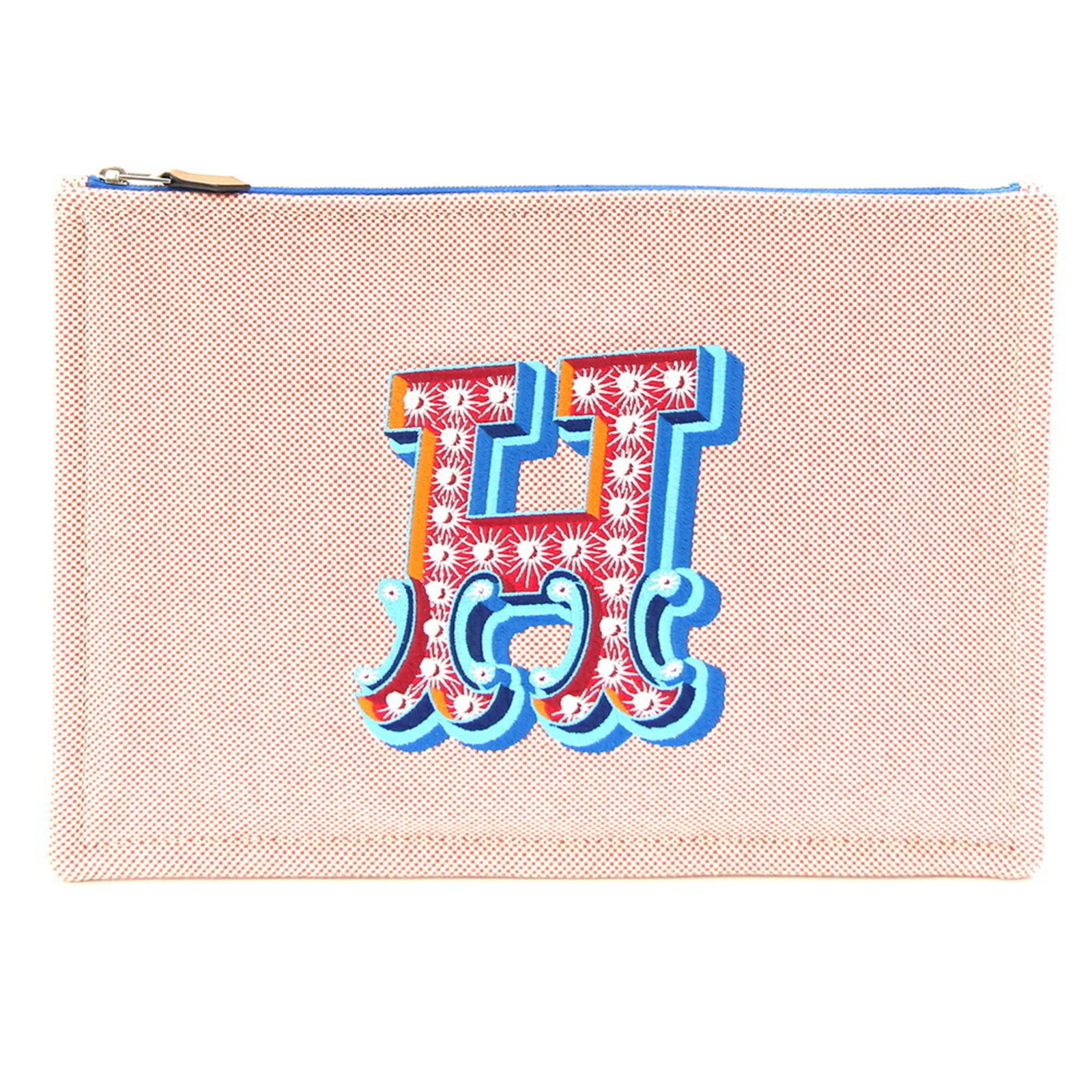 Hermes Clutch Bag Pouch Cotton: Hermes Clutch Bag Pouch Cotton This vibrant Hermes Clutch Bag Pouch Cotton features a unique multi-color design with an orange accent, showcasing the brand's signature style. Made from high-quality