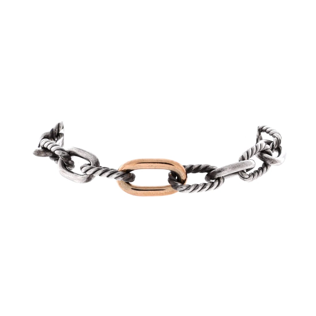 David Yurman Madison Chain Link Bracelet 18K Yellow Gold and Sterling Silver (1 of 3)