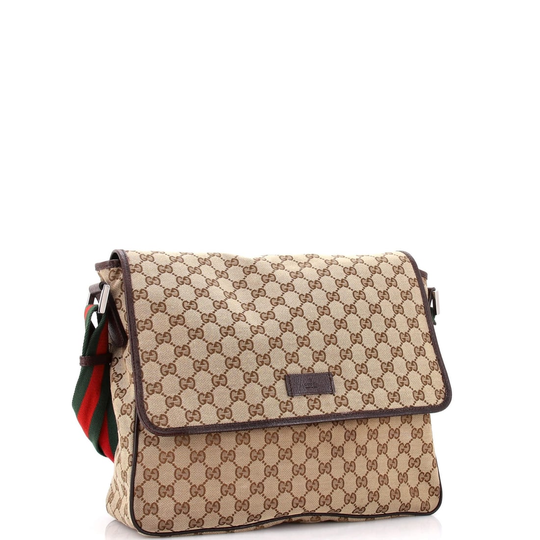 Gucci medium canvas messenger web strap flap - 2