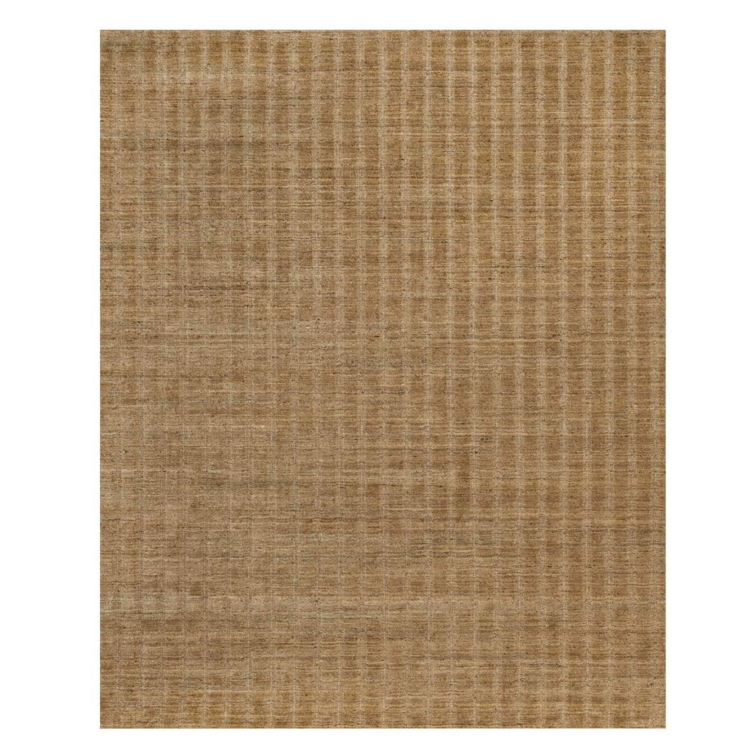 8'1"x10' Brown Undyed Natural Wool Vertical Stripes Design Hand Loomed Rug: 8'1"x10' Brown Undyed Natural Wool Vertical Stripes Design Hand Loomed Rug Natural beauty in every step, this hand loomed wool rug boasts striking vertical stripes in warm brown hues. Made from