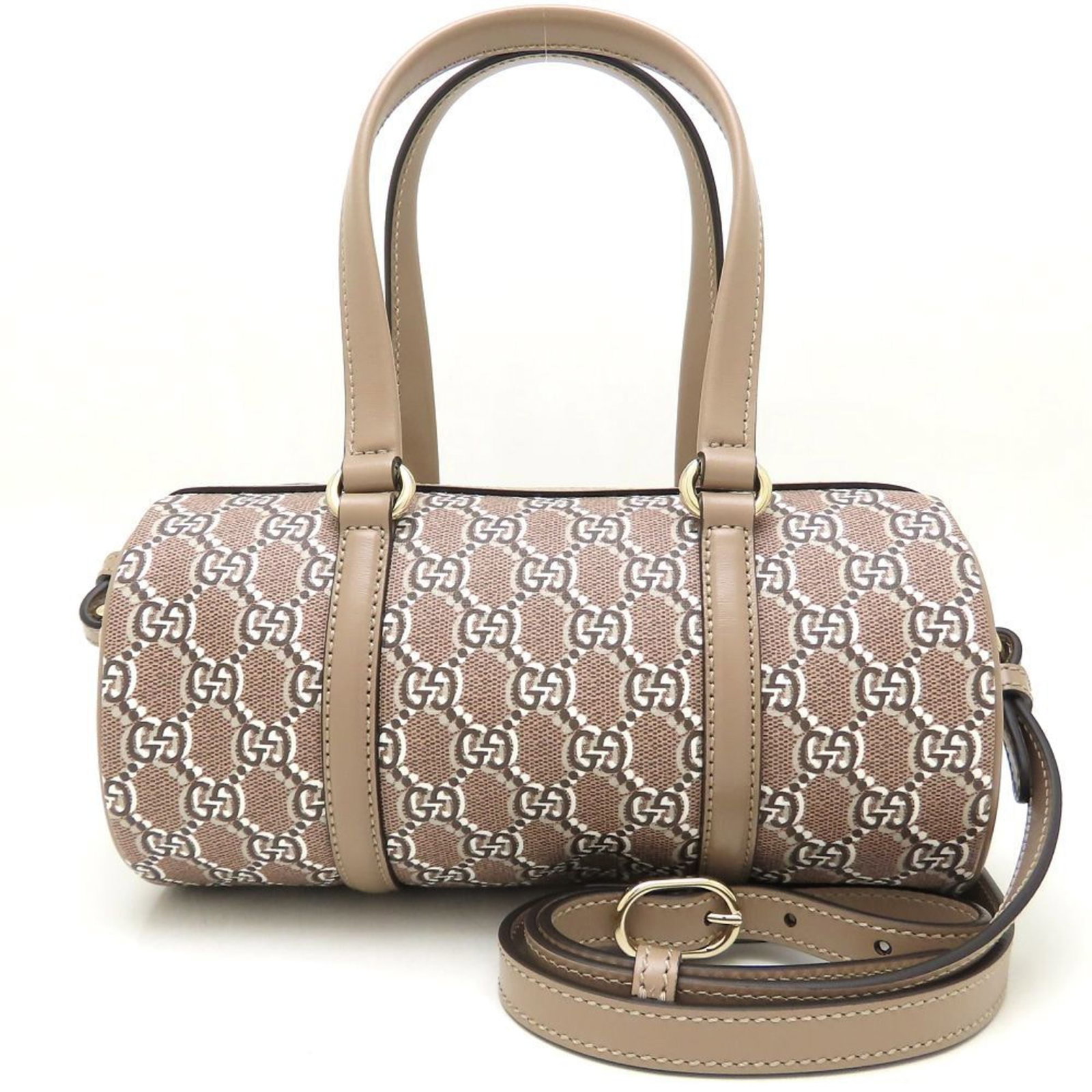 Gucci Shoulder Bag Gg Canvas Leather: Gucci Shoulder Bag Gg Canvas Leather GG canvas and leather come together in this iconic Gucci shoulder bag, featuring gold hardware for a touch of luxury. The dust bag and adjustable shoulder strap pr
