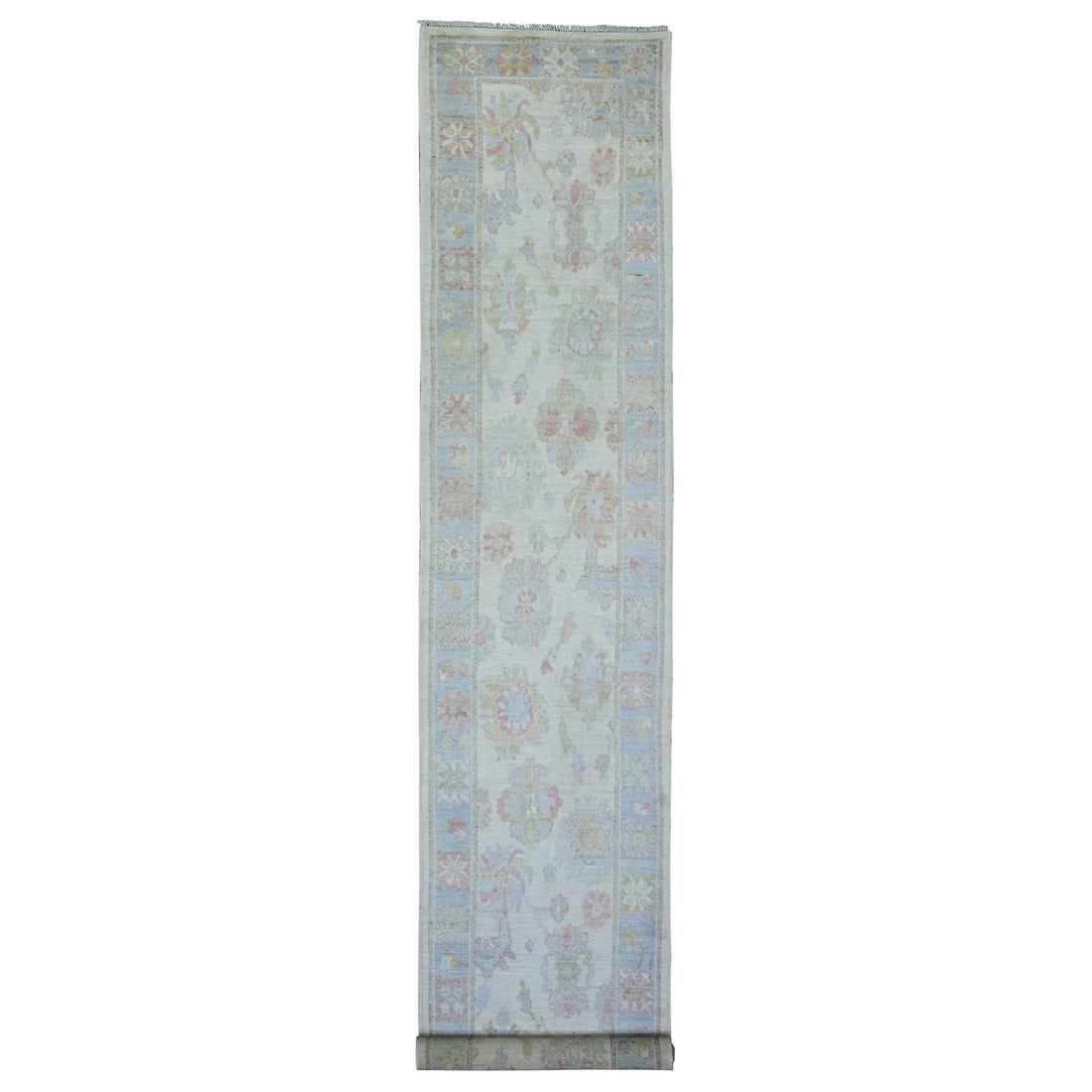 2'10"x16' Beige Color Afghan Angora Oushak Wool Hand Knotted Rug (1 of 6)