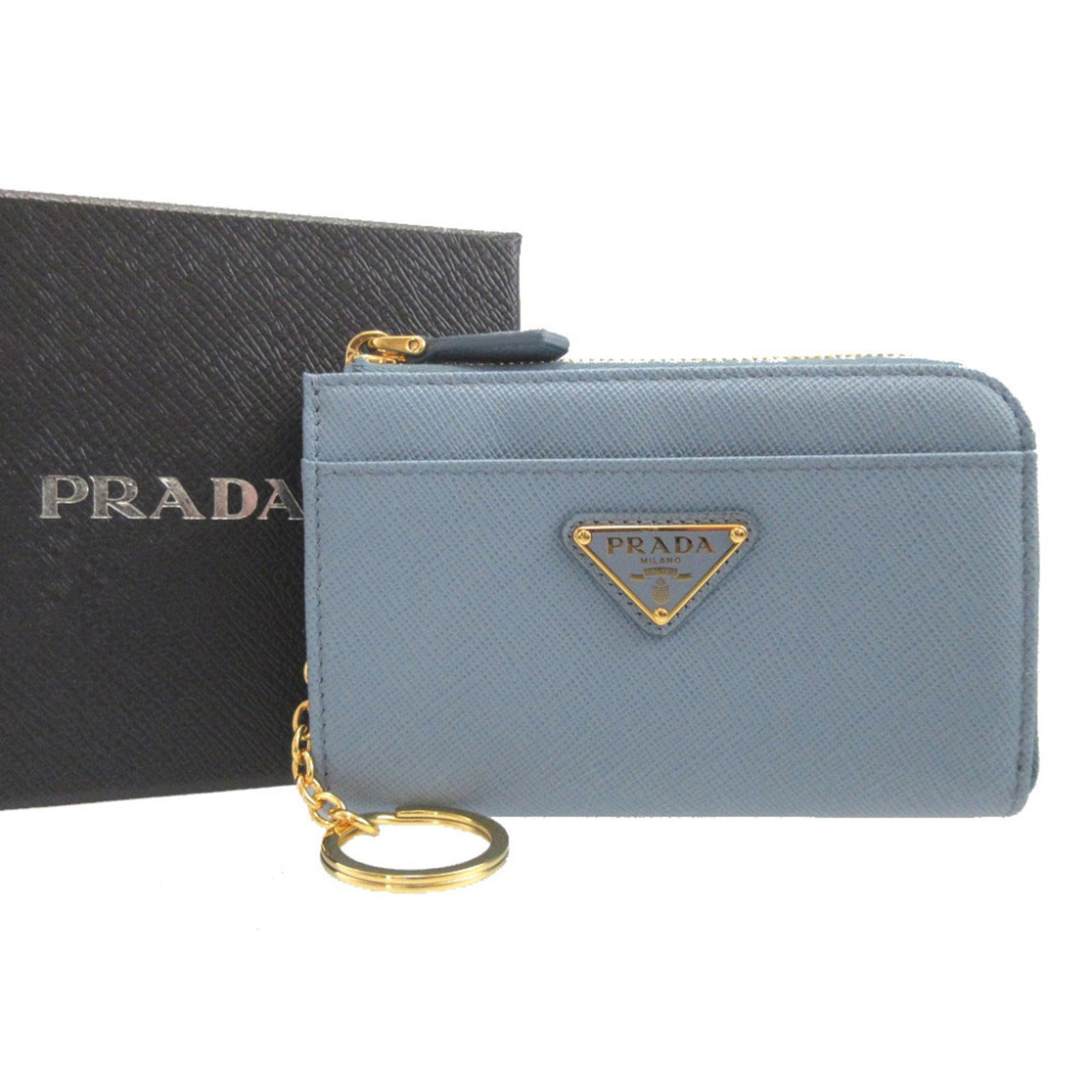 Saffiano Triangle Prada Card Case - 2