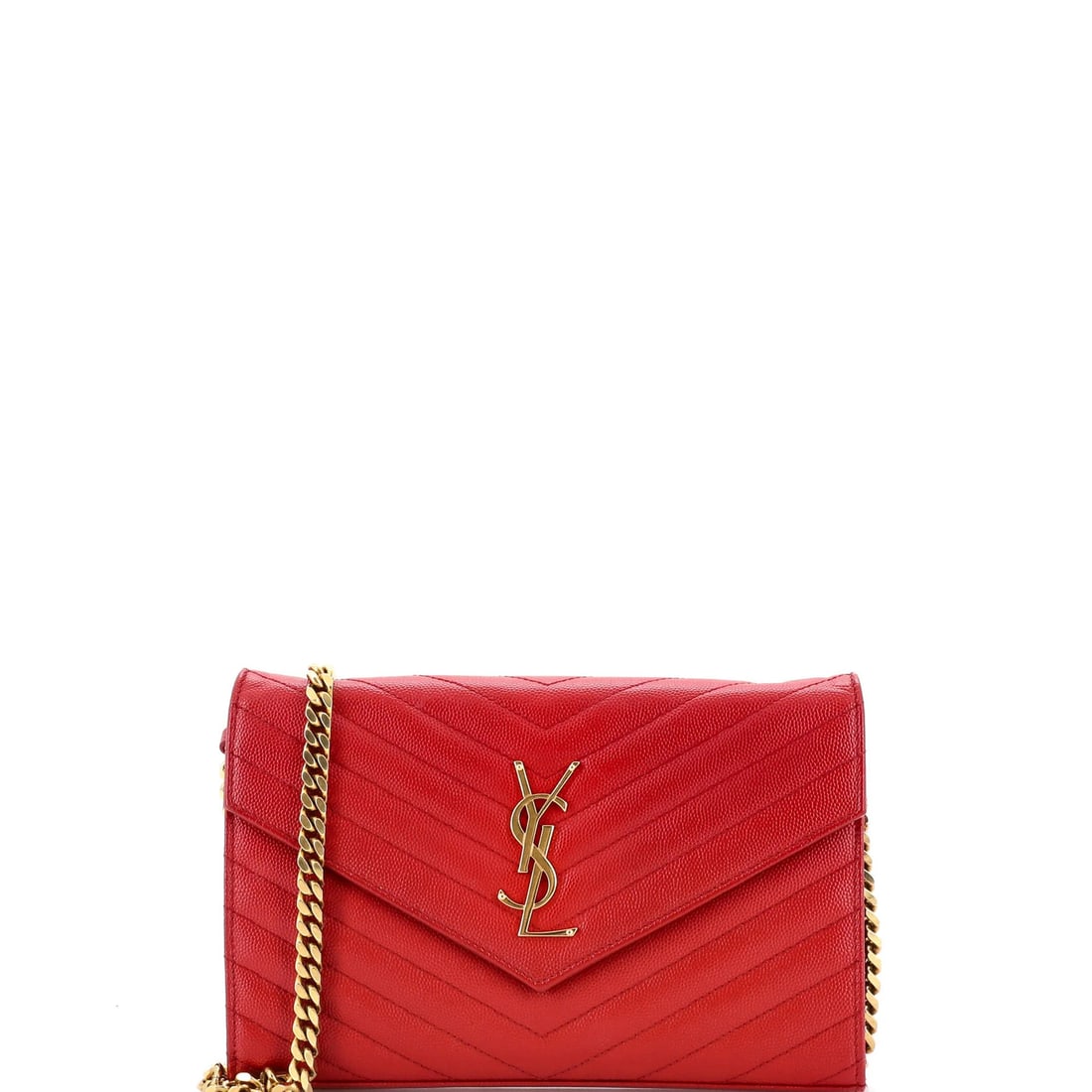 Monogram Saint Laurent Medium Leather Chevron Matelasse Chain Wallet Classic (1 of 5)
