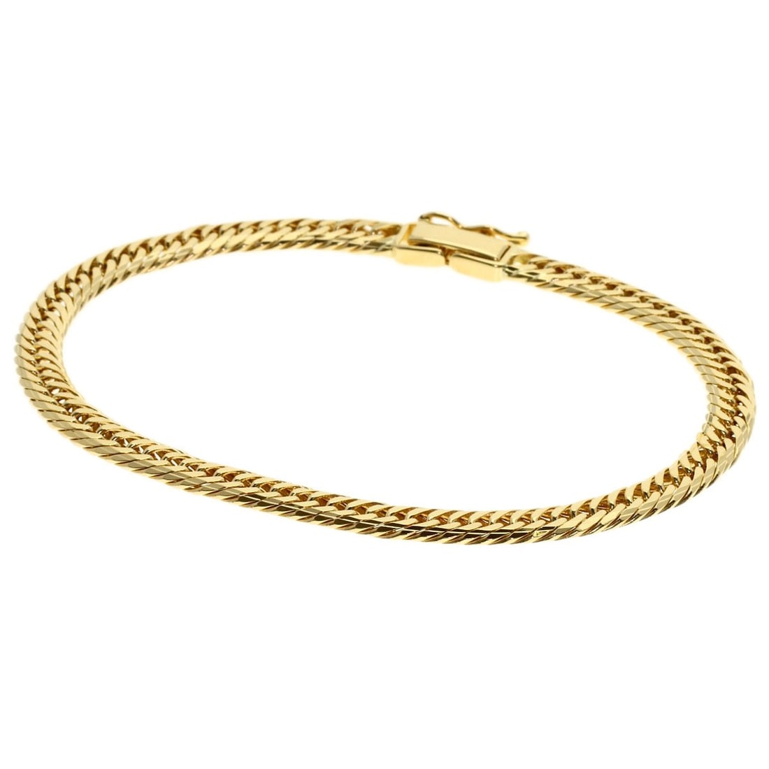 Chain Side Curb Kihei W6 Yellow Gold 10.2G Bracelet: Chain Side Curb Kihei W6 Yellow Gold 10.2G Bracelet Chain Side Curb Kihei W6 Yellow Gold 10.2G Bracelet in K18 Yellow Gold, featuring a classic design with no main stone, and made from high-quality