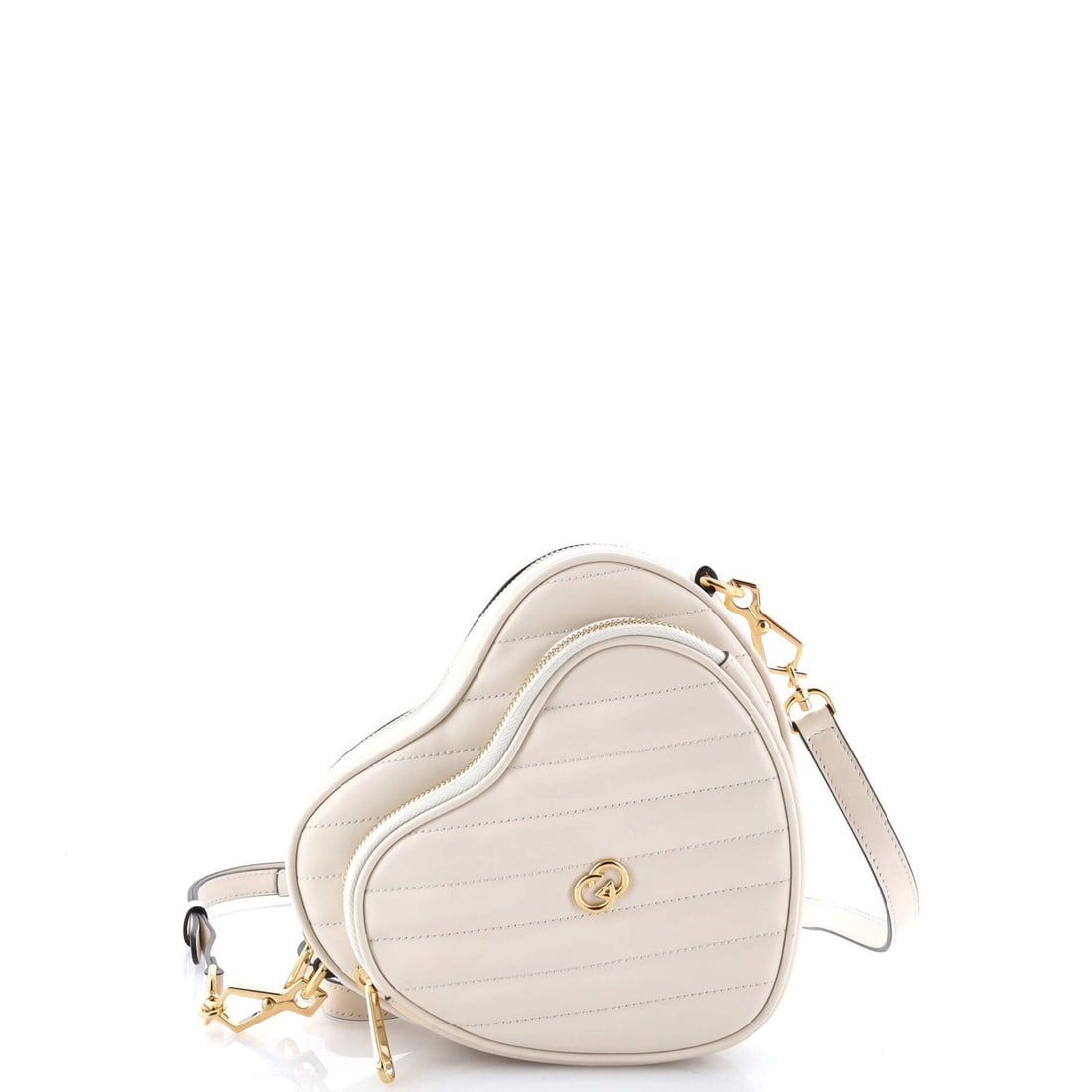 Interlocking G Heart Quilted Leather Mini Bag Shoulder Diagonal Gucci: Interlocking G Heart Quilted Leather Mini Bag Shoulder Diagonal Gucci This Gucci Interlocking G Heart Quilted Leather Mini Bag features a neutral exterior with diagonal quilted leather and gold hardwa
