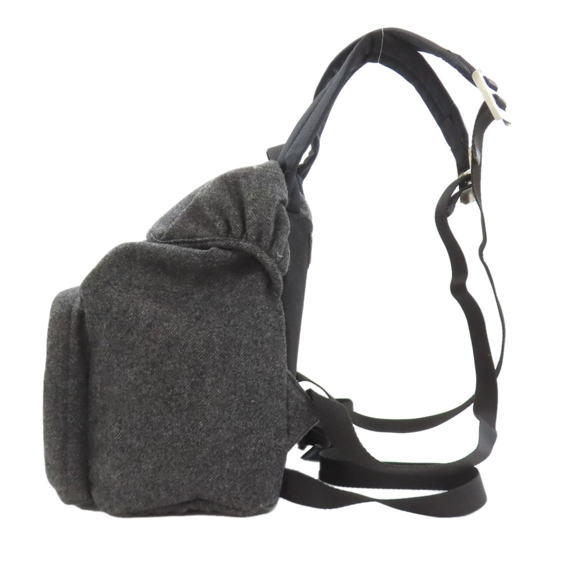 Logo Hardware Backpack Wool Daypack Prada - 3
