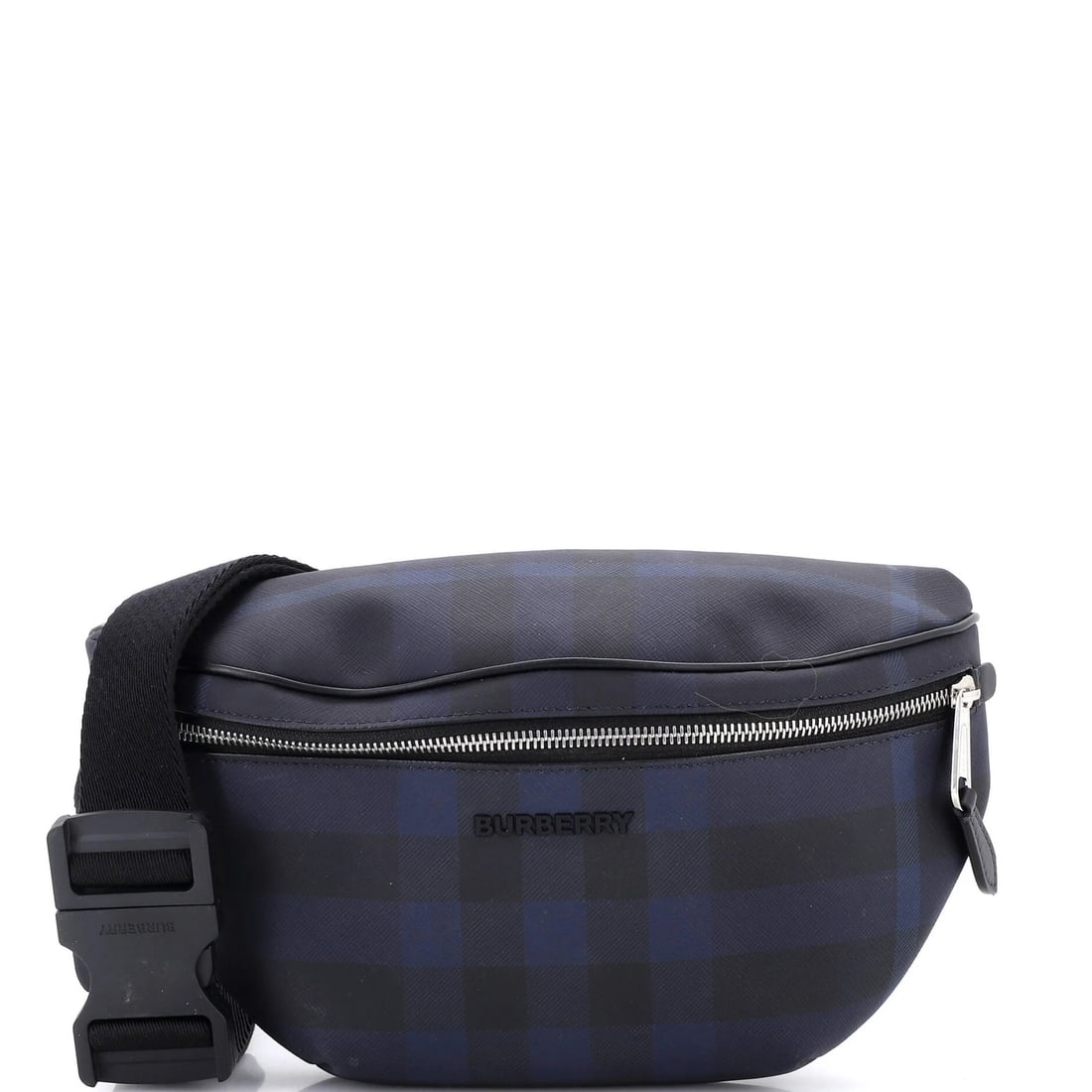 Burberry Cason Bum Bag Check E-Canvas Medium: Burberry Cason Bum Bag Check E-Canvas Medium The Burberry Cason Bum Bag Check E-Canvas Medium boasts a striking blue canvas exterior with minor scuffs and creases, adding to its unique charm. This