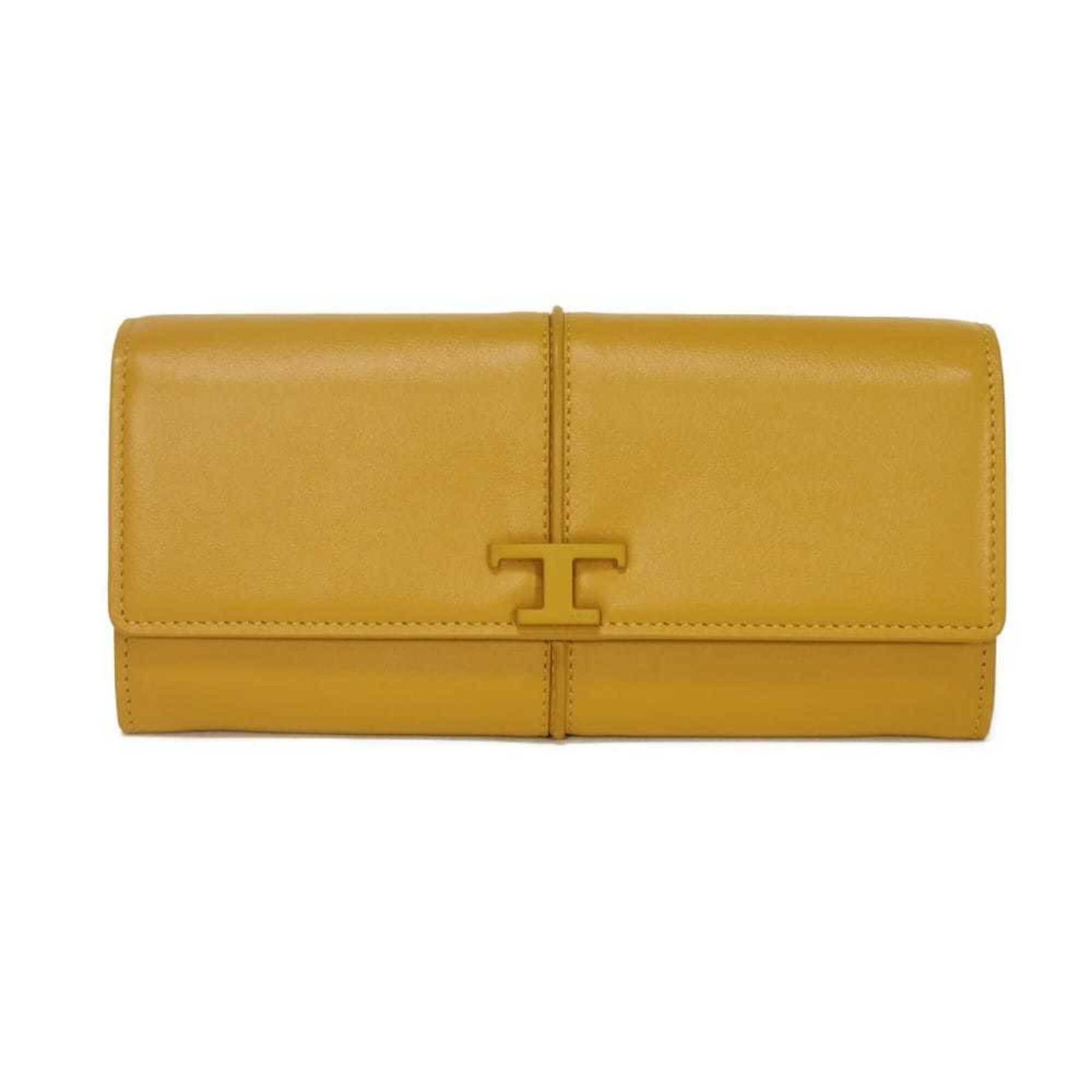 Long Wallet Leather Bi-Fold Tod's: Long Wallet Leather Bi-Fold Tod's Tod's long wallet in mustard and yellow calfskin leather offers a stylish bi-fold design, perfect for everyday use. The durable leather construction ensures a long-la