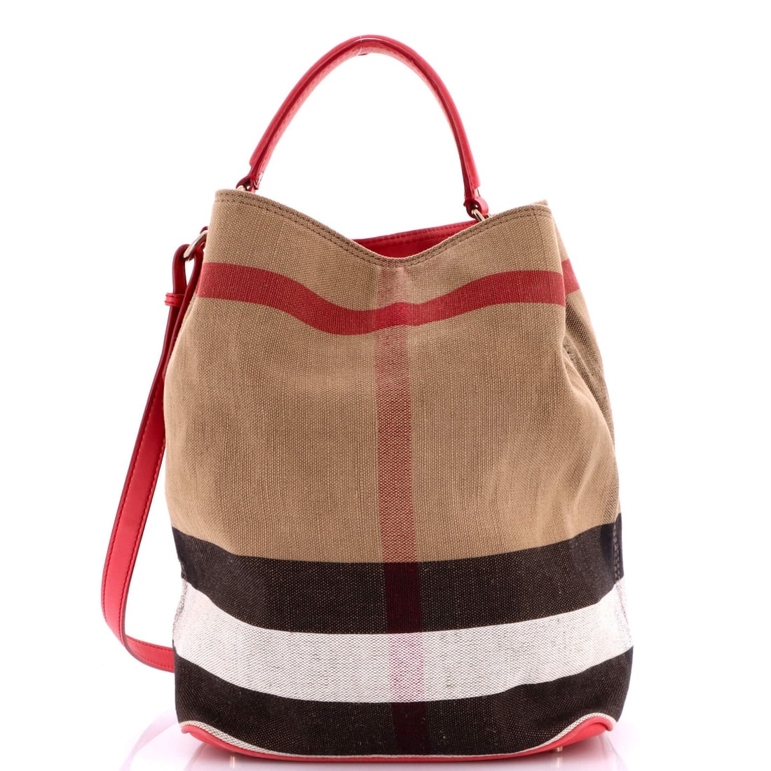 Canvas bag house medium check ashby burberry: Canvas bag house medium check ashby burberry Canvas bag house medium check ashby burberry with classic red exterior and gold tone hardware, featuring a sturdy canvas interior in brown. The bag boasts 