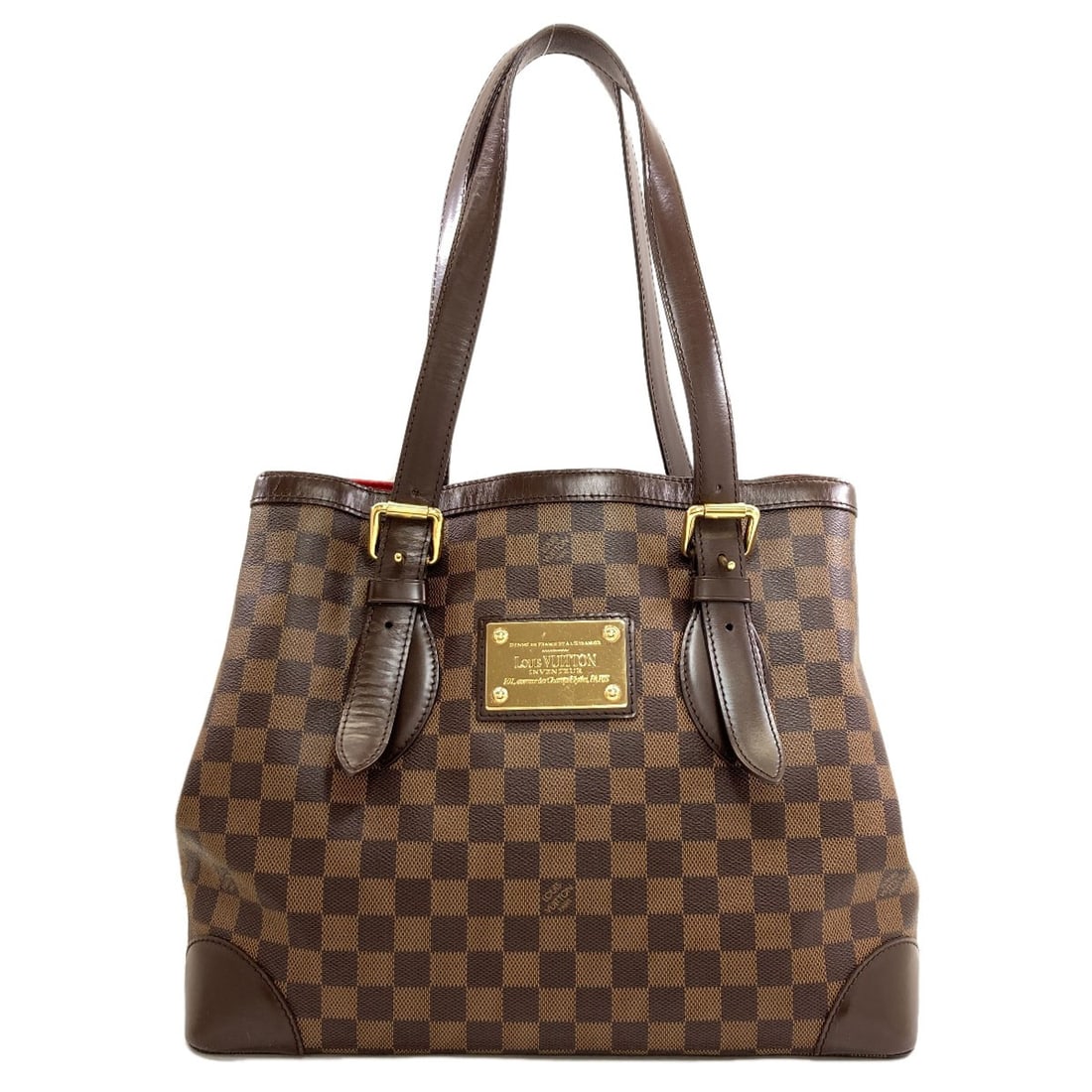 Louis Vuitton N51204 Hampstead Mm Tote Bag Damier Canvas: Louis Vuitton N51204 Hampstead Mm Tote Bag Damier Canvas Brown Damier canvas tote bag from LOUIS VUITTON, featuring the iconic Hampstead style. This classic design combines timeless elegance with