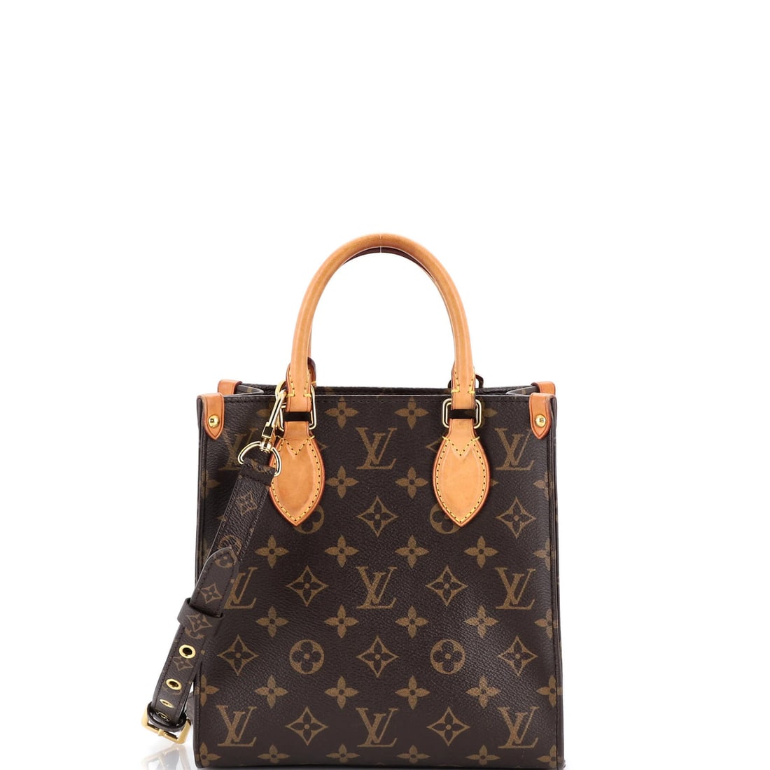 Sac of Louis Vuitton Monogram Canvas Bag Plat NM BB: Sac of Louis Vuitton Monogram Canvas Bag Plat NM BB Sac Plat NM Bag Monogram Canvas BB in Brown, featuring Louis Vuitton's iconic monogram canvas design and gold hardware. Measuring 9" high, 8.5"