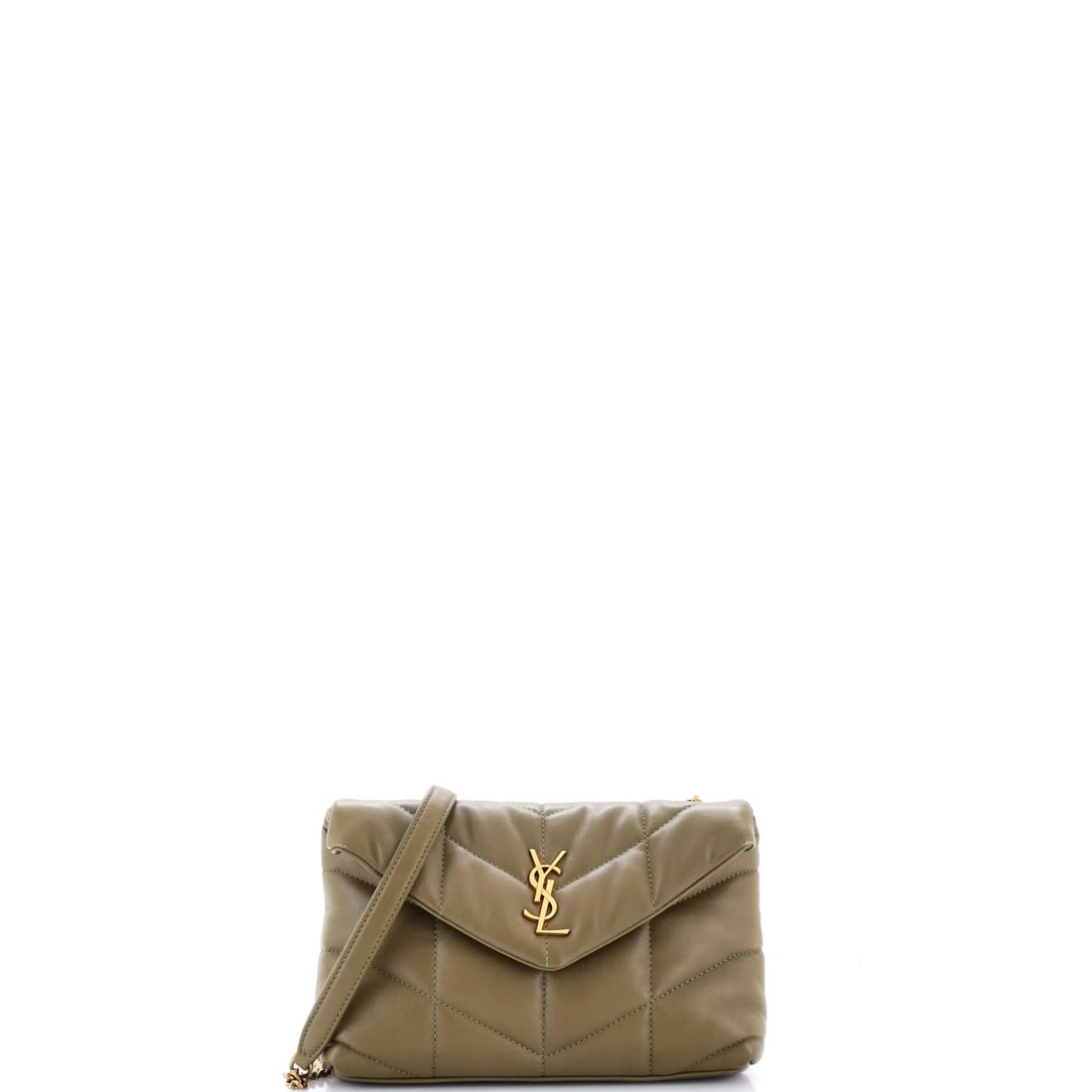 LouLou Saint Puffer Leather Quilted Mini Bag: LouLou Saint Puffer Leather Quilted Mini Bag The LouLou Saint Puffer Leather Quilted Mini Bag features a striking green exterior with quilted leather details, adding a touch of sophistication to its