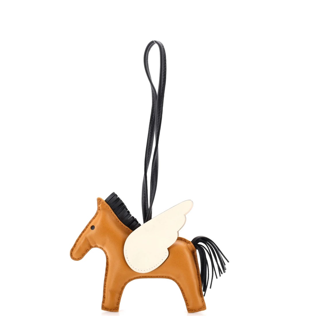 Hermes Rodeo Bag Charm Leather Pm Pegase: Hermes Rodeo Bag Charm Leather Pm Pegase The Hermes Rodeo Bag Charm Leather Pegase features a sleek, neutral design with a mix of black and brown leather tones. This charm measures 4" x 4.5" x 1" and 