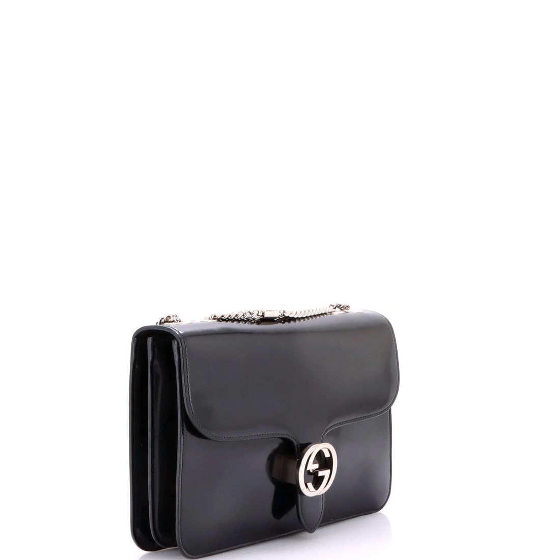 Patent medium interlocking shoulder bag Gucci - 2