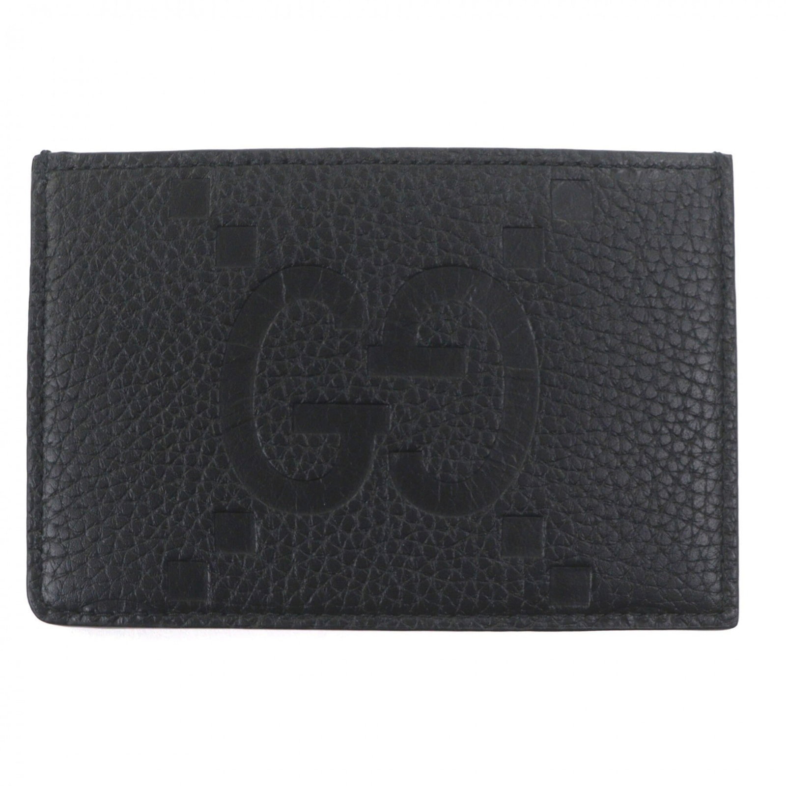 Case card leather Gucci: Case card leather Gucci Made from high-quality black leather, this Gucci card case boasts sleek dimensions and a classic design. Measuring just 8cm x 12cm, it's the perfect compact accessory for every