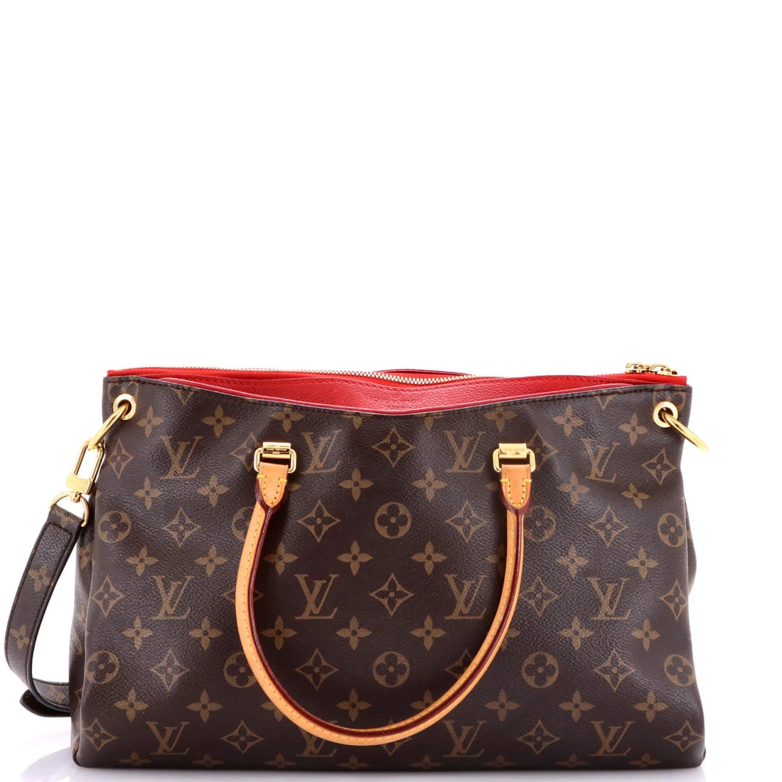 Canvas Monogram Leather Louis Vuitton Pallas Tote: Canvas Monogram Leather Louis Vuitton Pallas Tote Canvas Monogram Leather Louis Vuitton Pallas Tote - A stylish and iconic shoulder bag featuring the signature monogram canvas design, paired with a