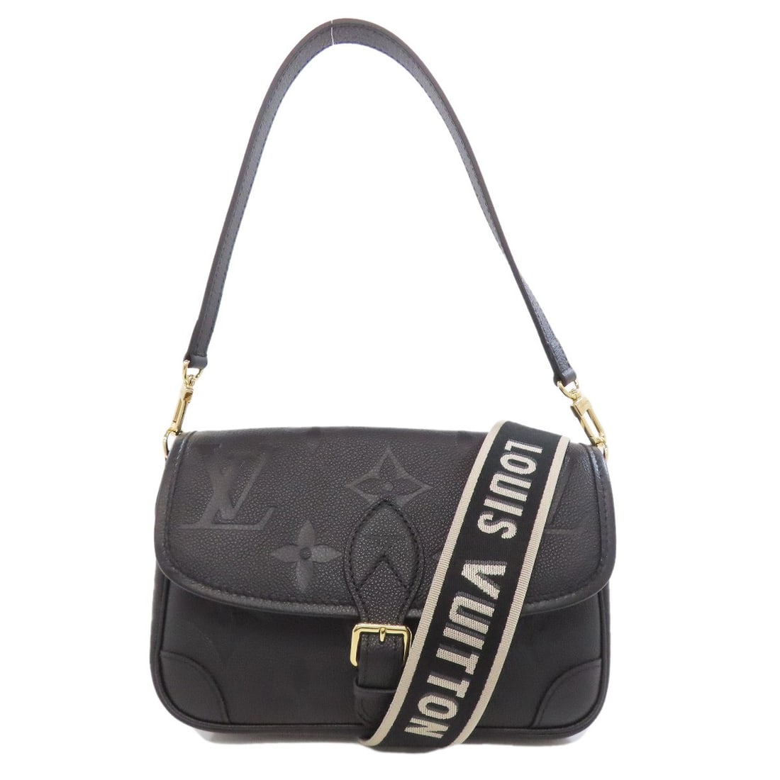 Louis Vuitton M46386 Dianu Handbag Empreinte: Louis Vuitton M46386 Dianu Handbag Empreinte The Louis Vuitton M46386 Dianu Handbag Empreinte boasts a sleek black exterior, crafted from the iconic Empreinte material. This stylish handbag features