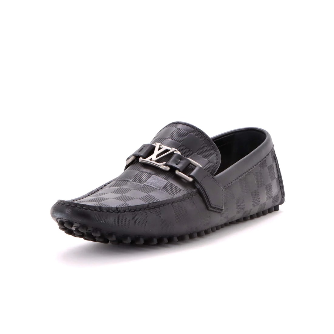 Men's Hockenheim Moccasin Loafers Louis Vuitton Damier Infini Leather: Men's Hockenheim Moccasin Loafers Louis Vuitton Damier Infini Leather Black Men's Hockenheim Moccasin Loafers with Damier Infini Leather, featuring a classic design and luxurious leather upper. The sh