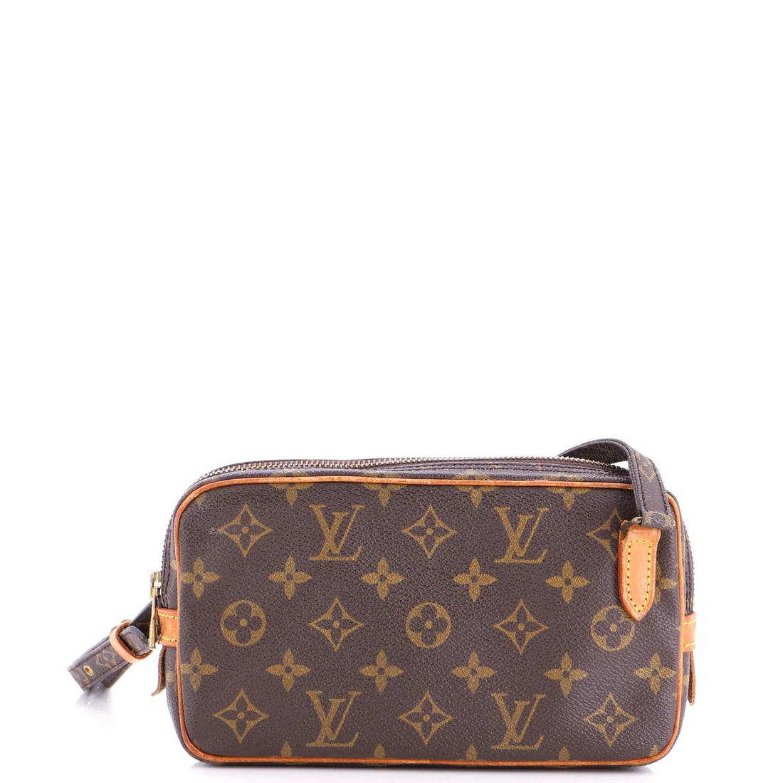 Louis Vuitton Pochette Marly Bandouliere Bag Monogram Canvas: Louis Vuitton Pochette Marly Bandouliere Bag Monogram Canvas The Louis Vuitton Pochette Marly Bandouliere Bag Monogram Canvas boasts a rich, brown canvas exterior with subtle signs of wear and tear.
