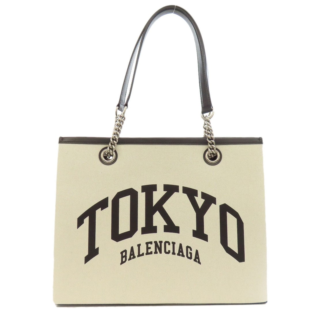 Tote Bag Canvas Duty Free Balenciaga Bag 759973: Tote Bag Canvas Duty Free Balenciaga Bag 759973 Canvas tote bag from Balenciaga, featuring white exterior material and a classic design. This canvas duty-free tote bag is a stylish accessory for
