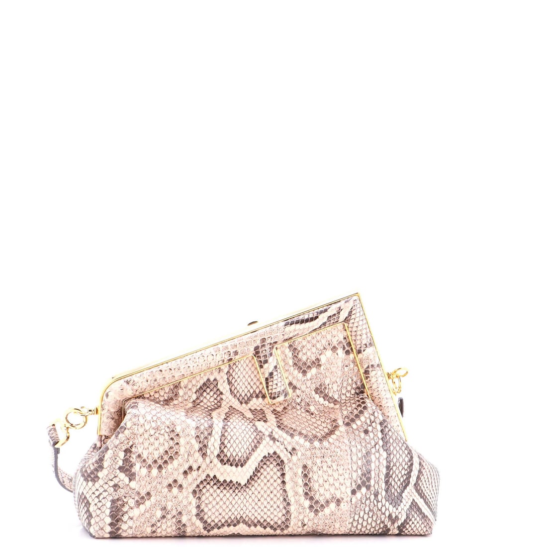 Python small bag first fendi: Python small bag first fendi Small Python Fendi Shoulder Bag in Brown. This excellent condition, small bag features python exterior with minor lifting of scales and creases, and a canvas interior in b